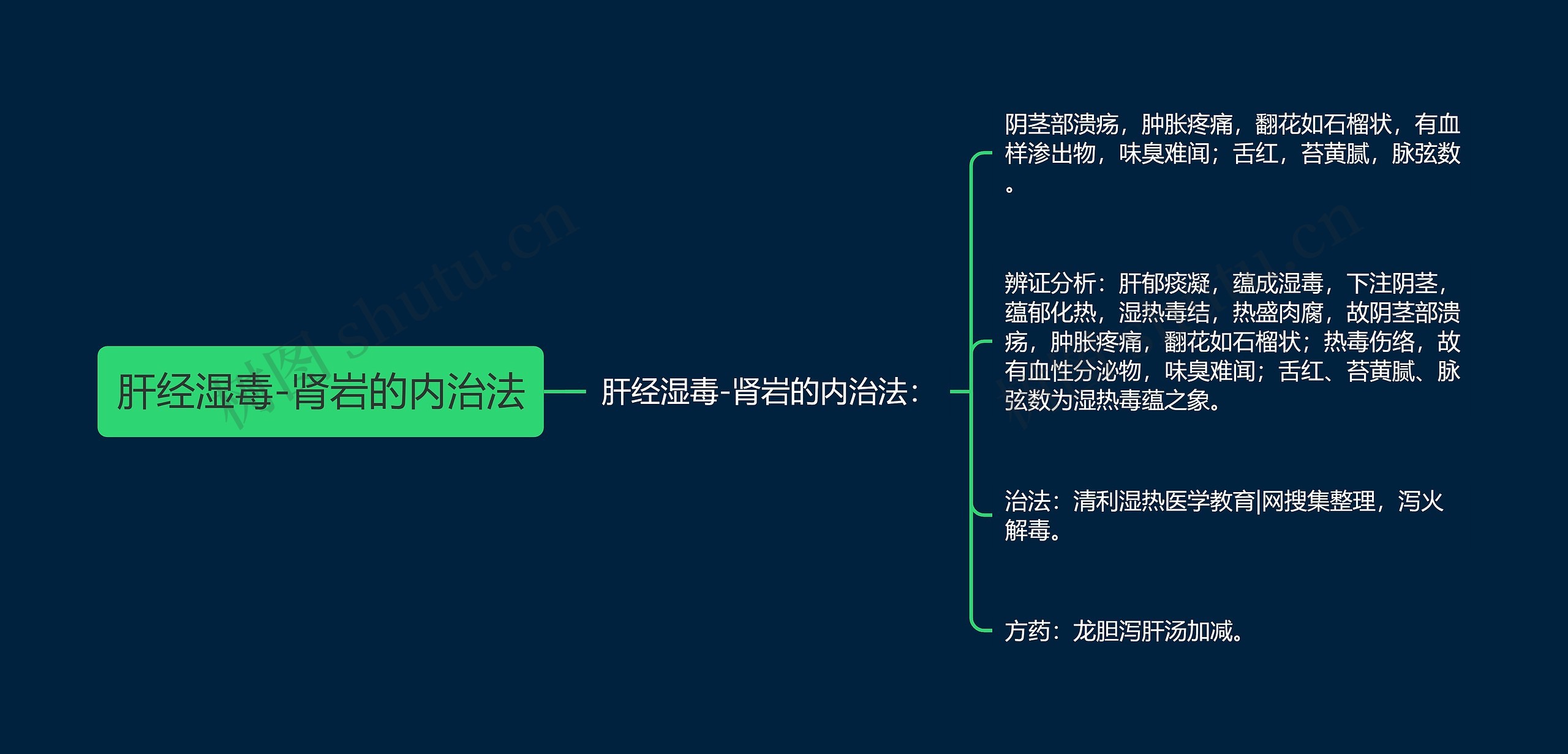 肝经湿毒-肾岩的内治法思维导图