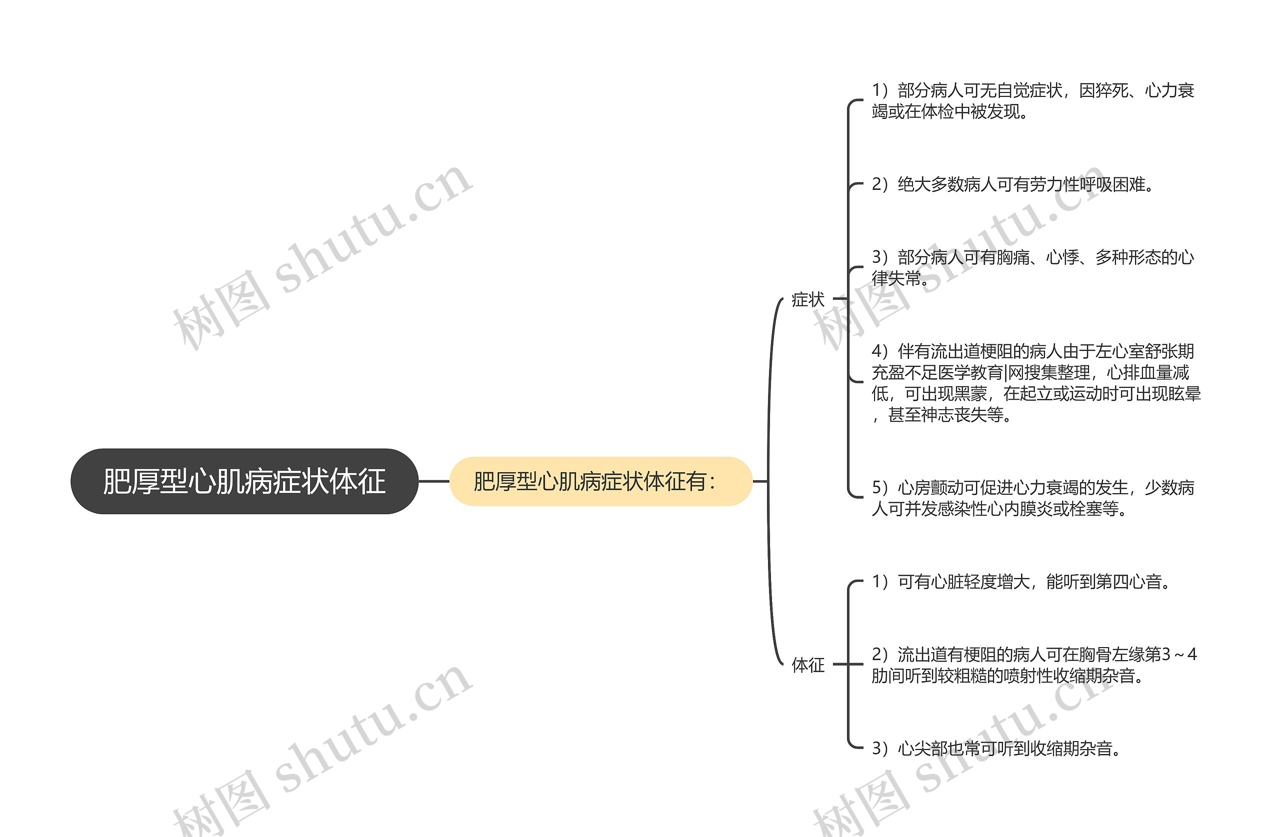 肥厚型心肌病症状体征思维导图