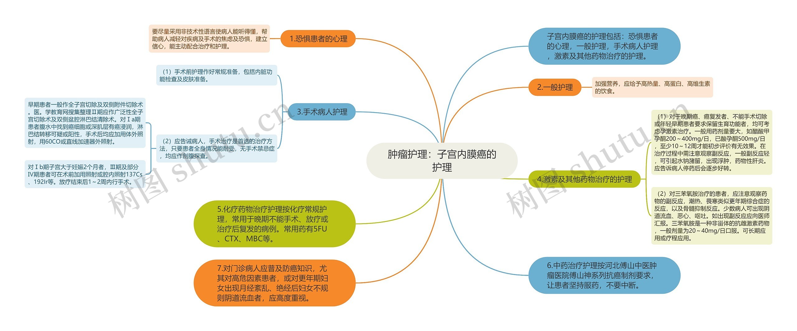 肿瘤护理：子宫内膜癌的护理思维导图