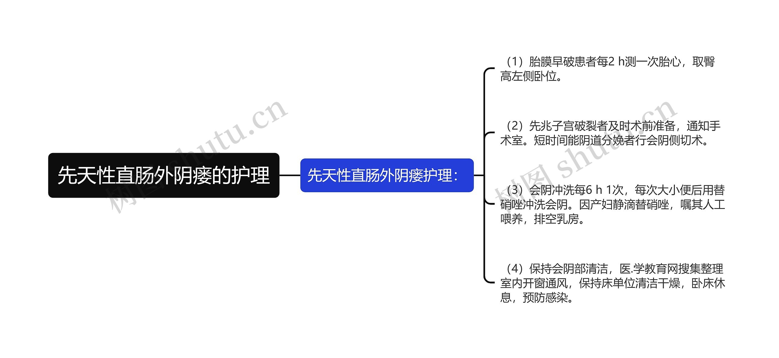 先天性直肠外阴瘘的护理思维导图