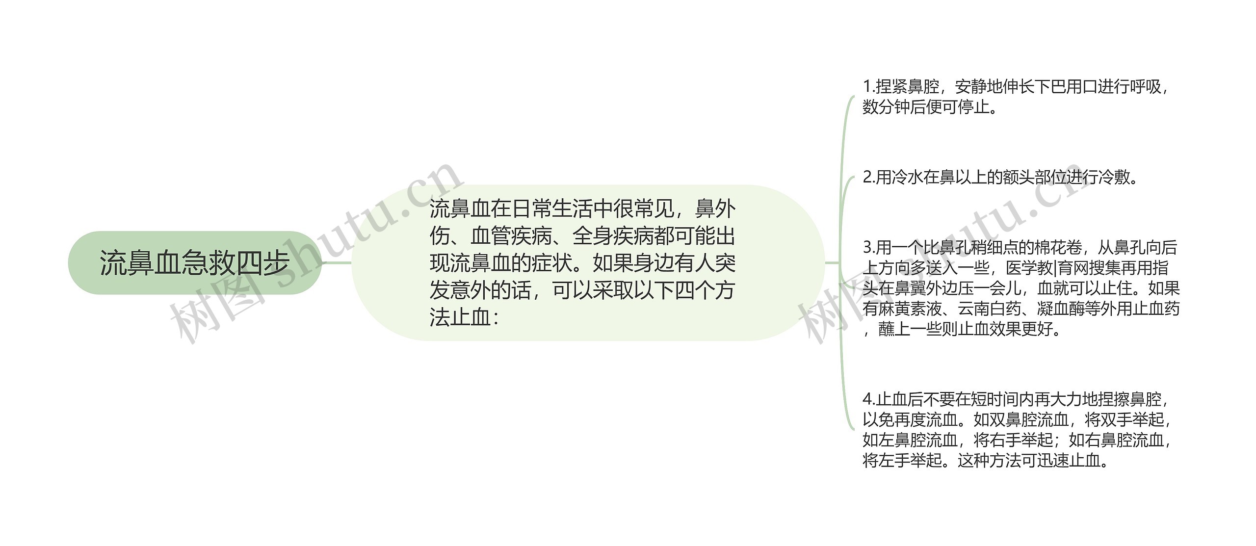 流鼻血急救四步思维导图