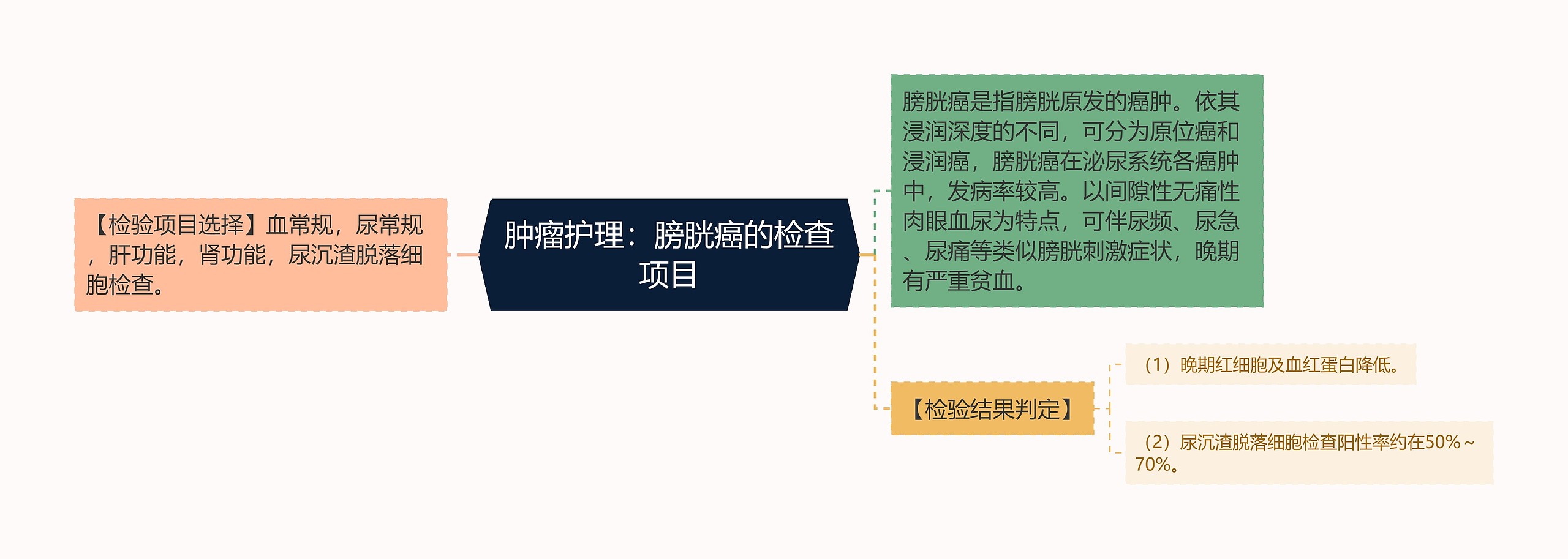 肿瘤护理：膀胱癌的检查项目思维导图