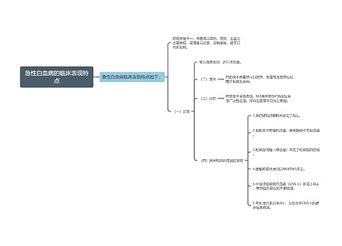 急性白血病的临床表现特点