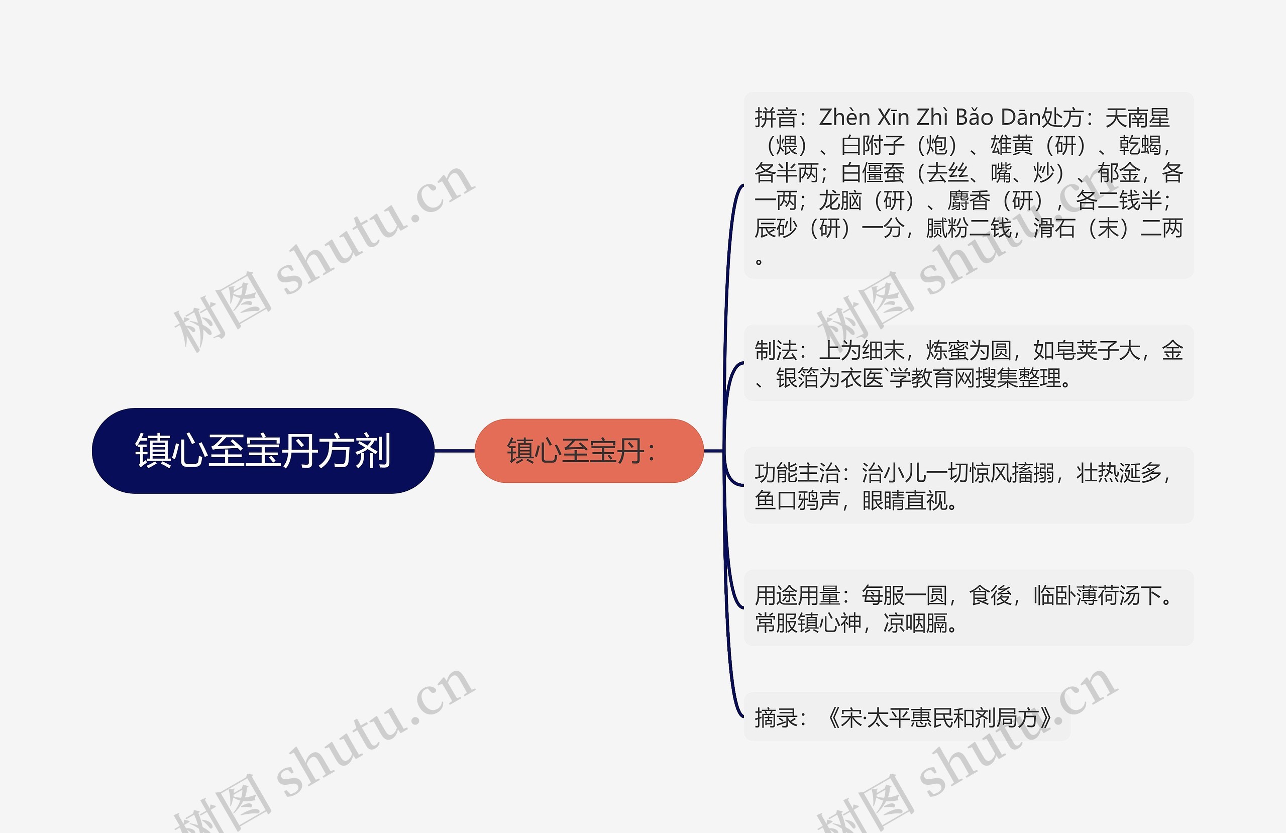 镇心至宝丹方剂思维导图