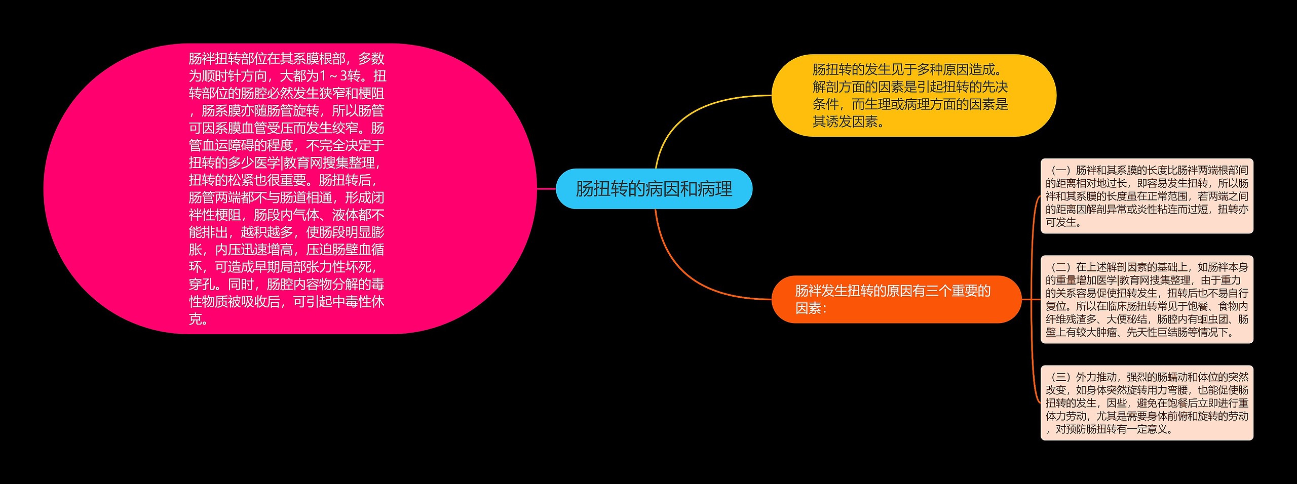 肠扭转的病因和病理思维导图