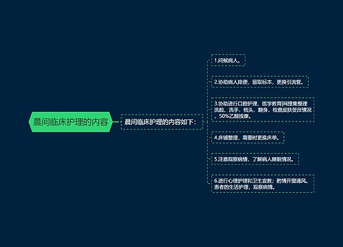 晨间临床护理的内容