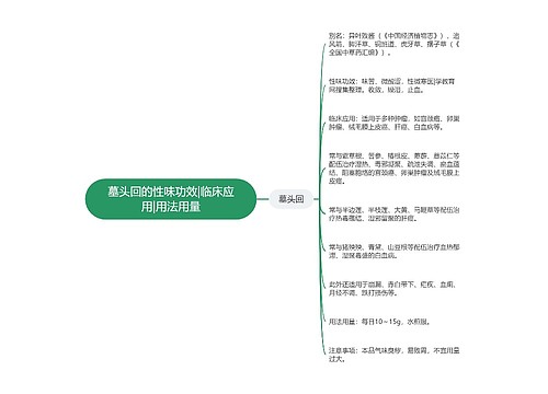 墓头回的性味功效|临床应用|用法用量