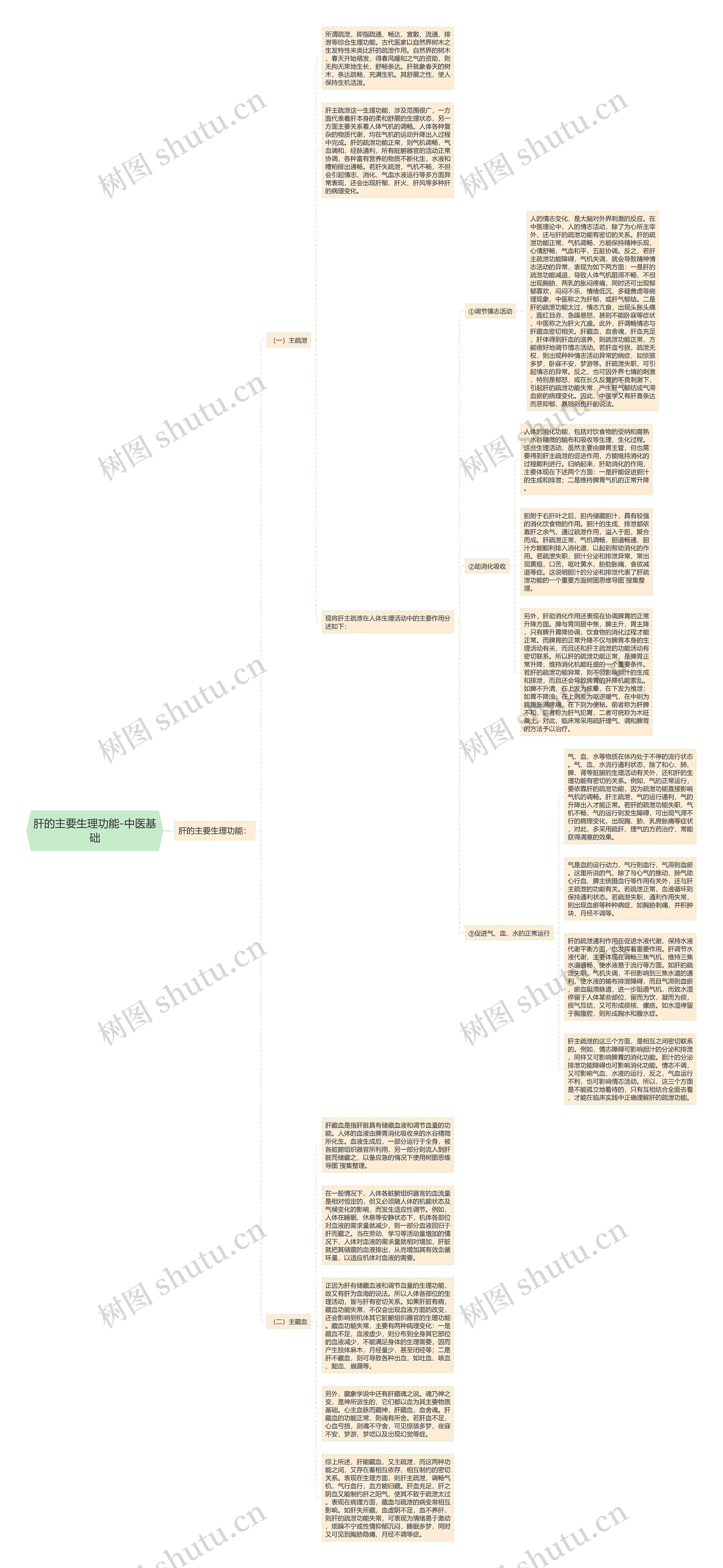 肝的主要生理功能-中医基础思维导图