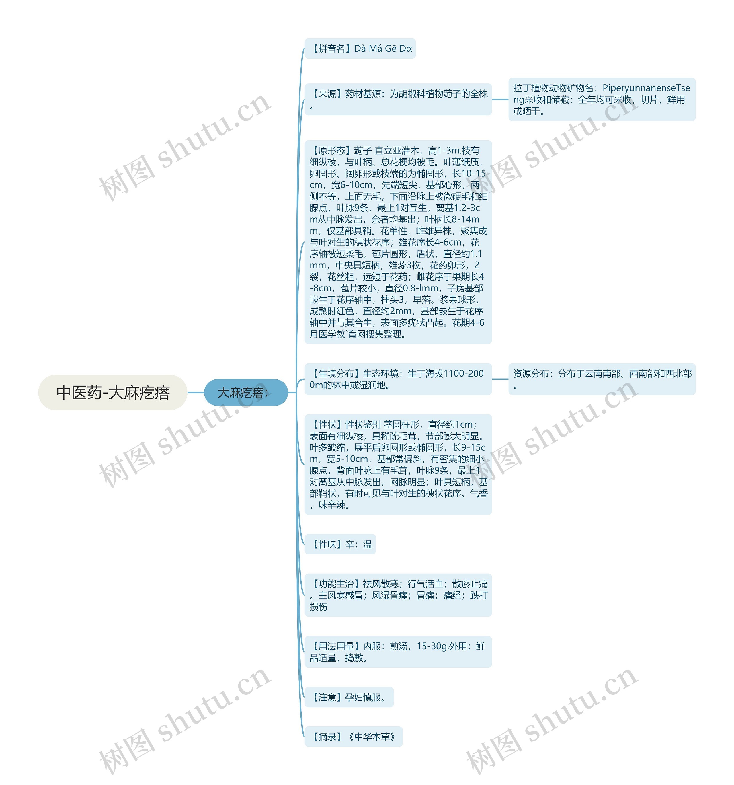 中医药-大麻疙瘩思维导图