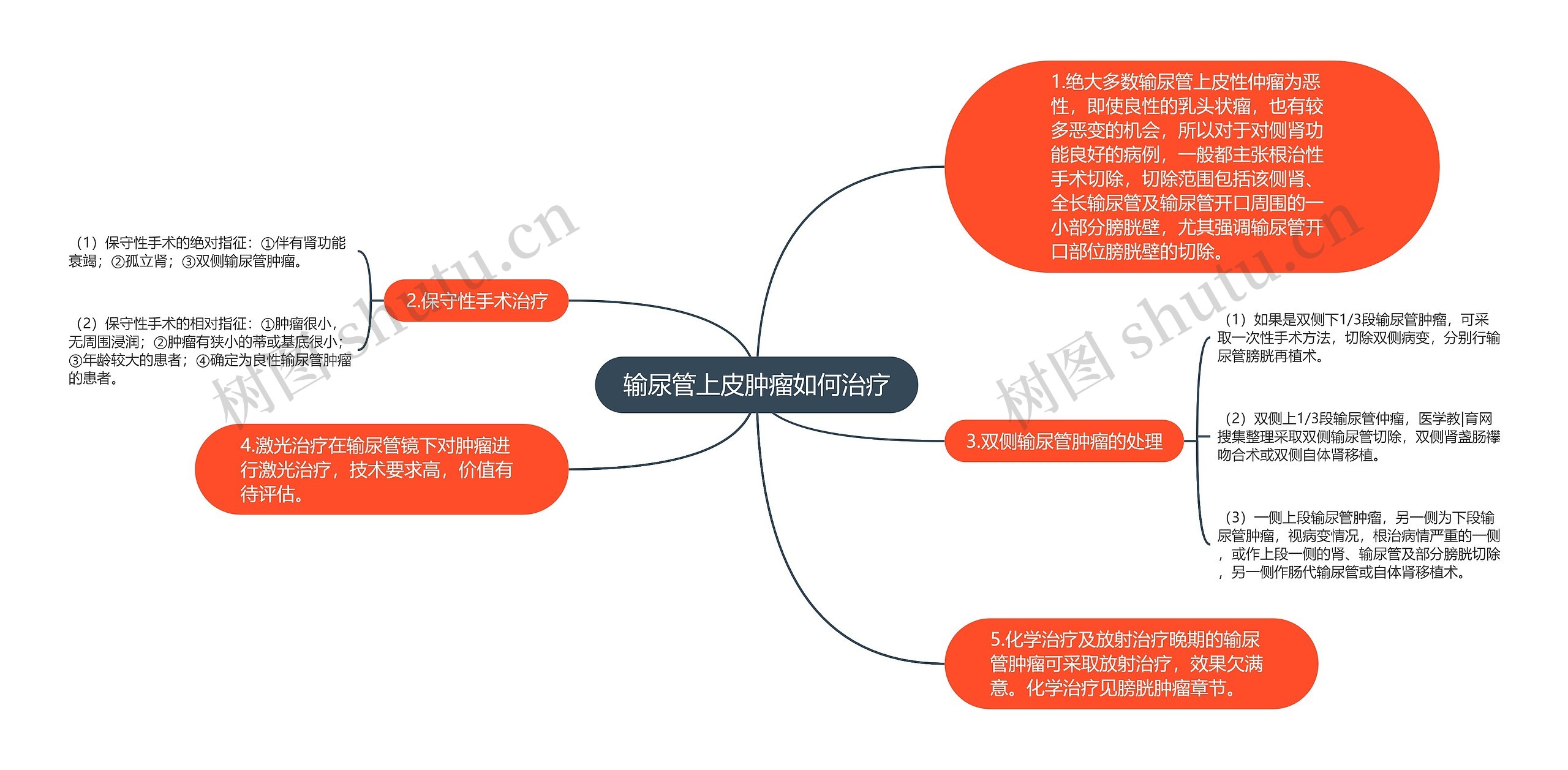 输尿管上皮肿瘤如何治疗思维导图