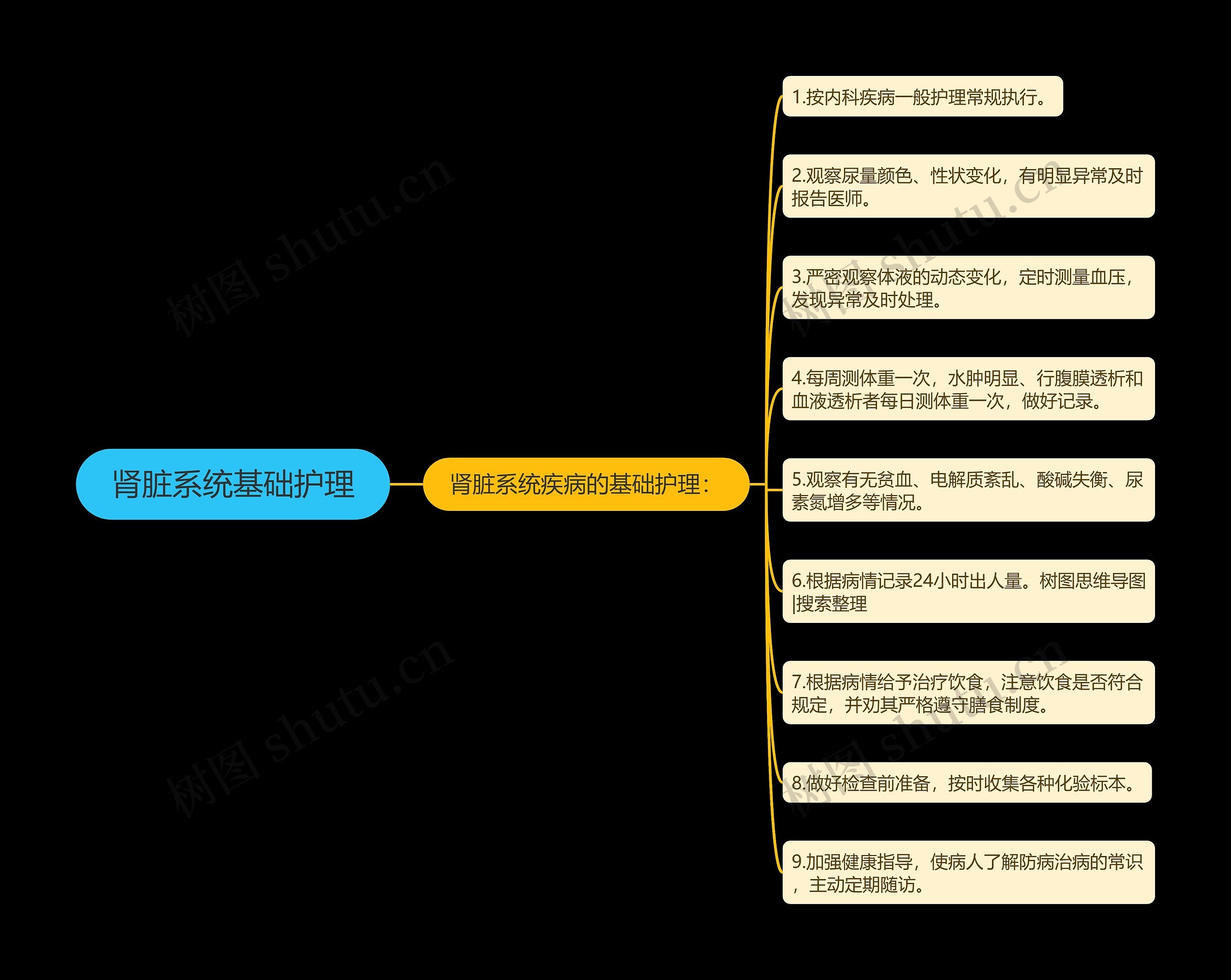 肾脏系统基础护理思维导图