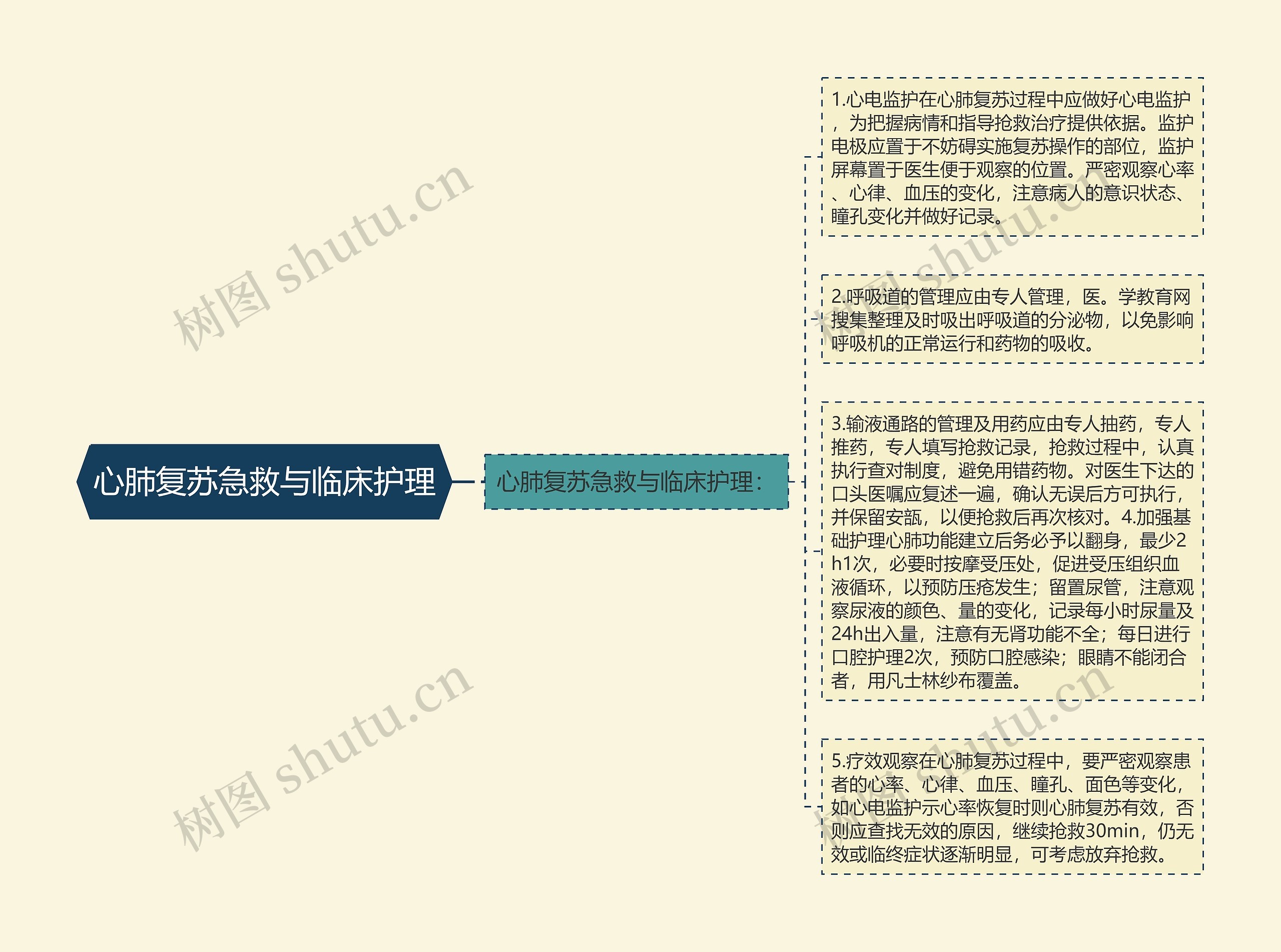 心肺复苏急救与临床护理思维导图