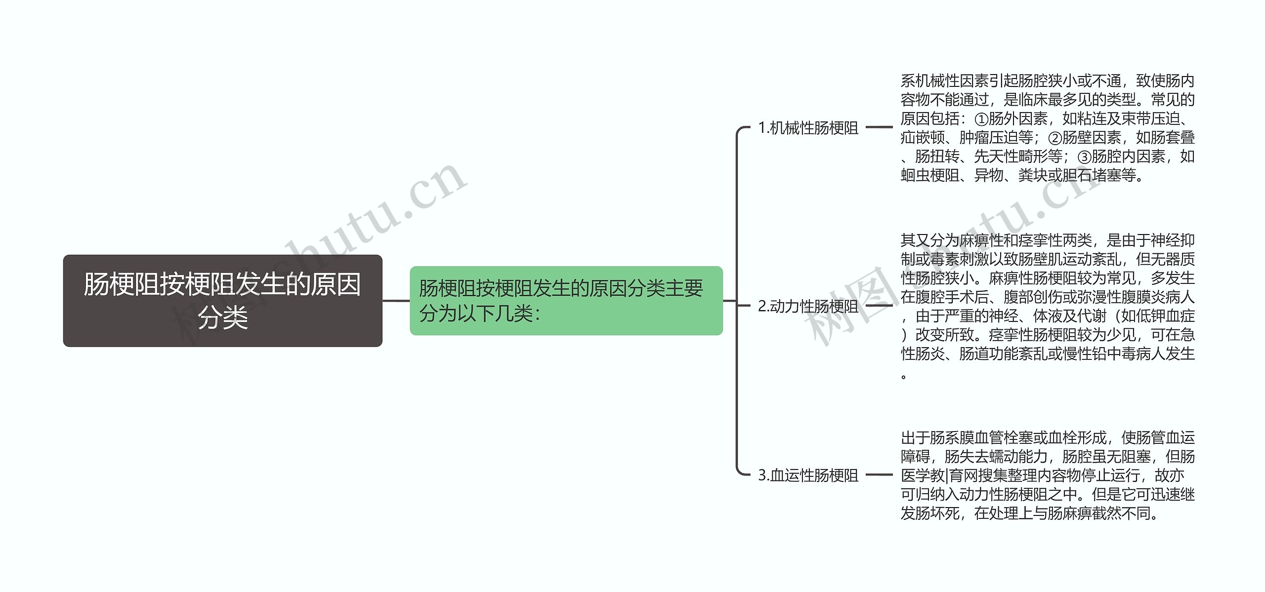 肠梗阻按梗阻发生的原因分类思维导图