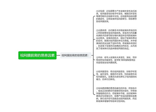 视网膜脱离的易患因素