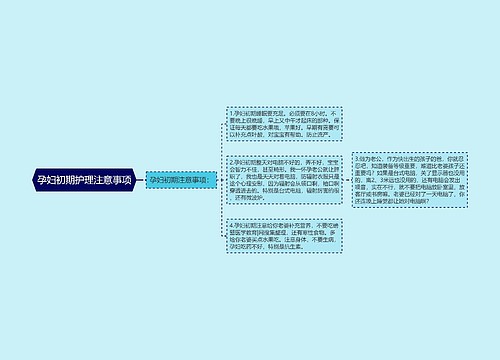 孕妇初期护理注意事项