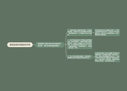 谨慎拔莫轻易拔掉牙根