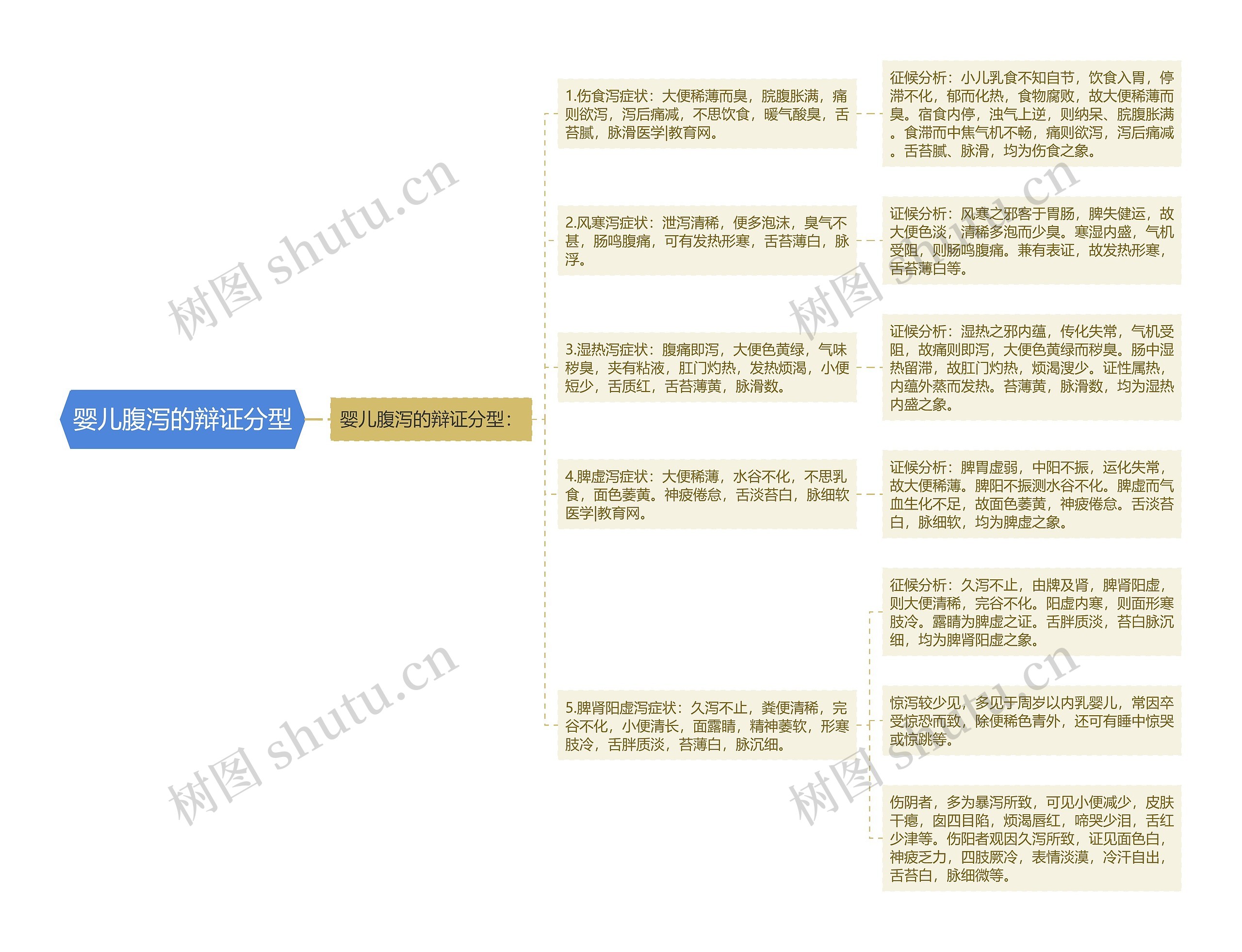 婴儿腹泻的辩证分型思维导图