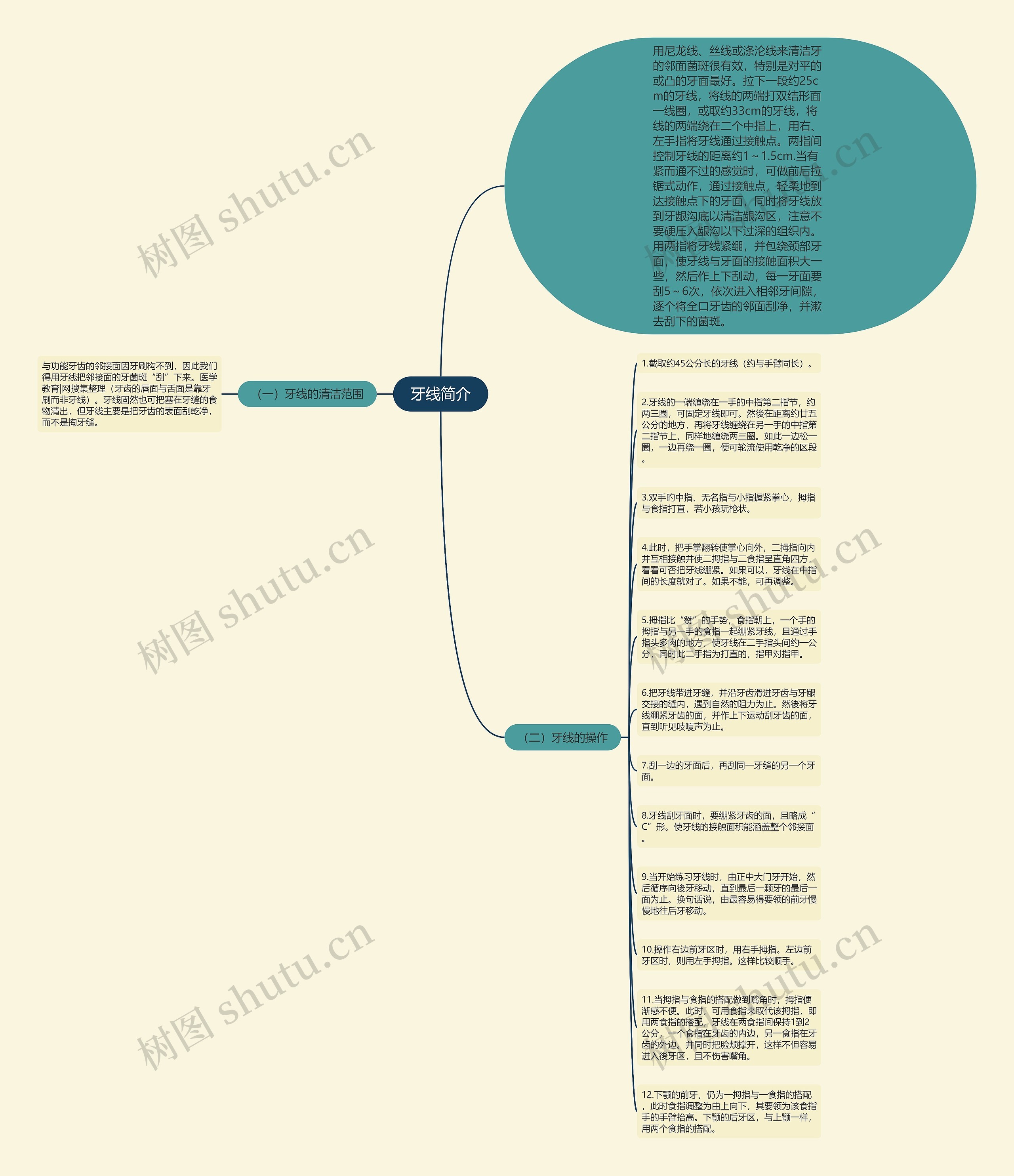 牙线简介思维导图