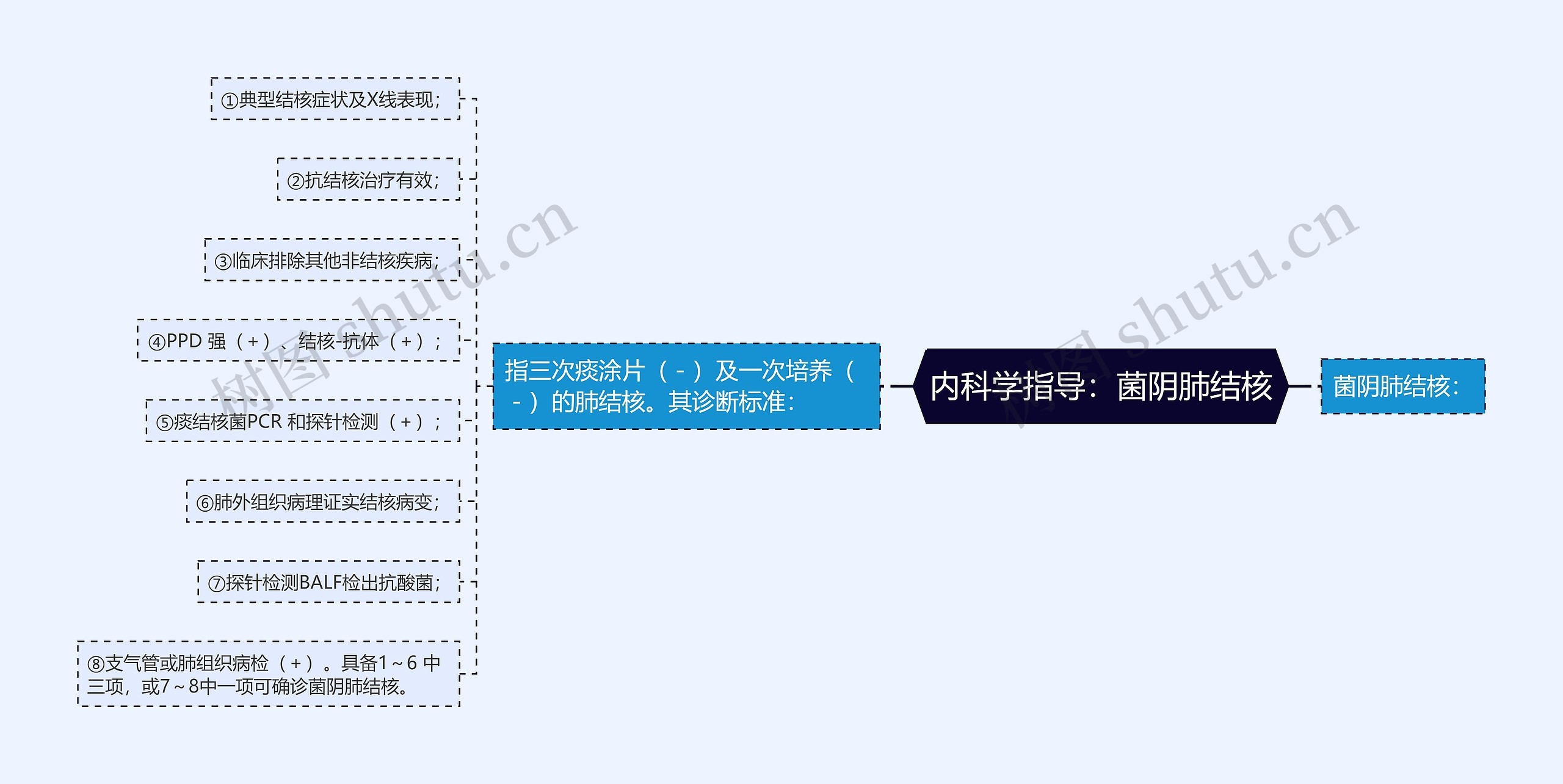 内科学指导：菌阴肺结核思维导图