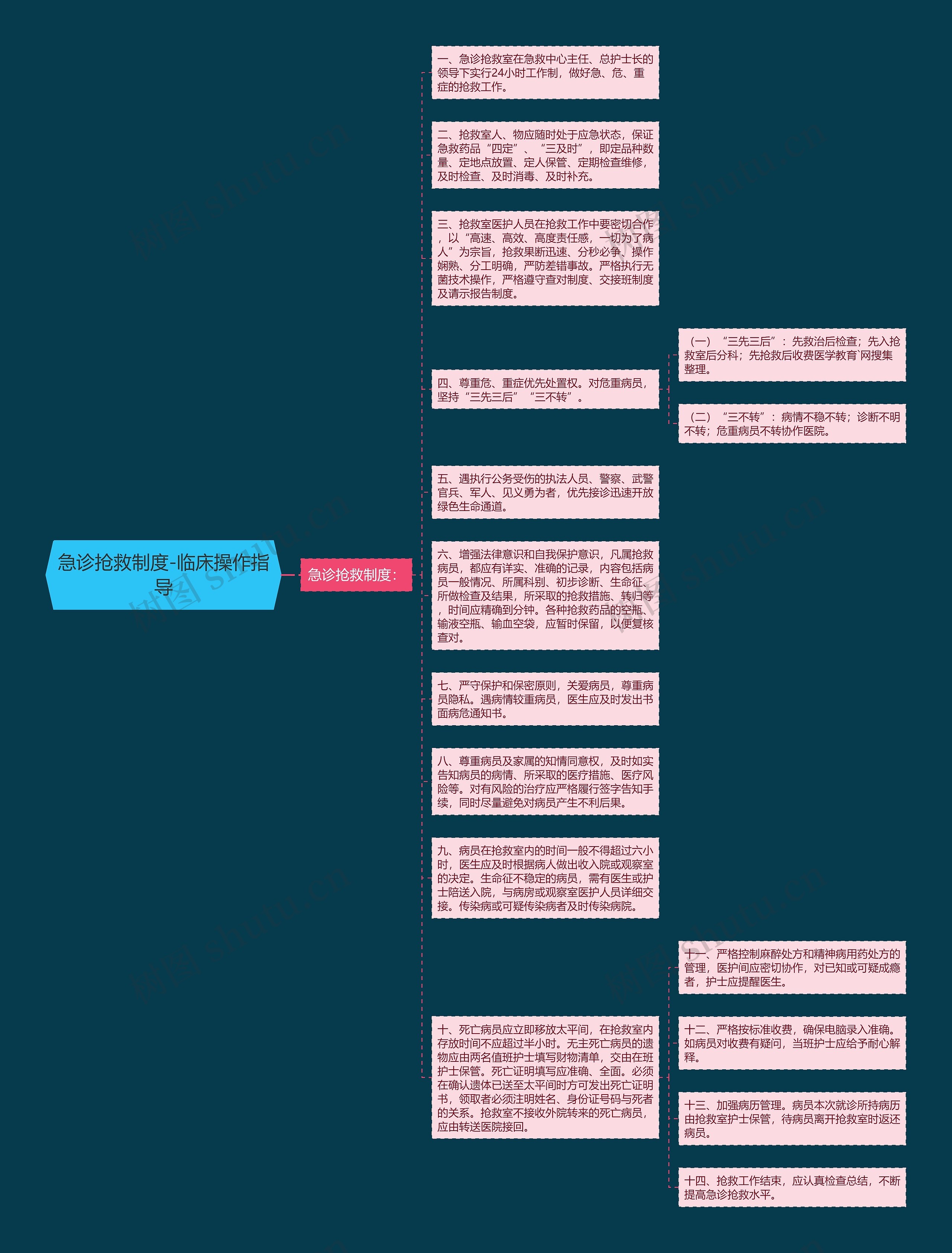 急诊抢救制度-临床操作指导思维导图