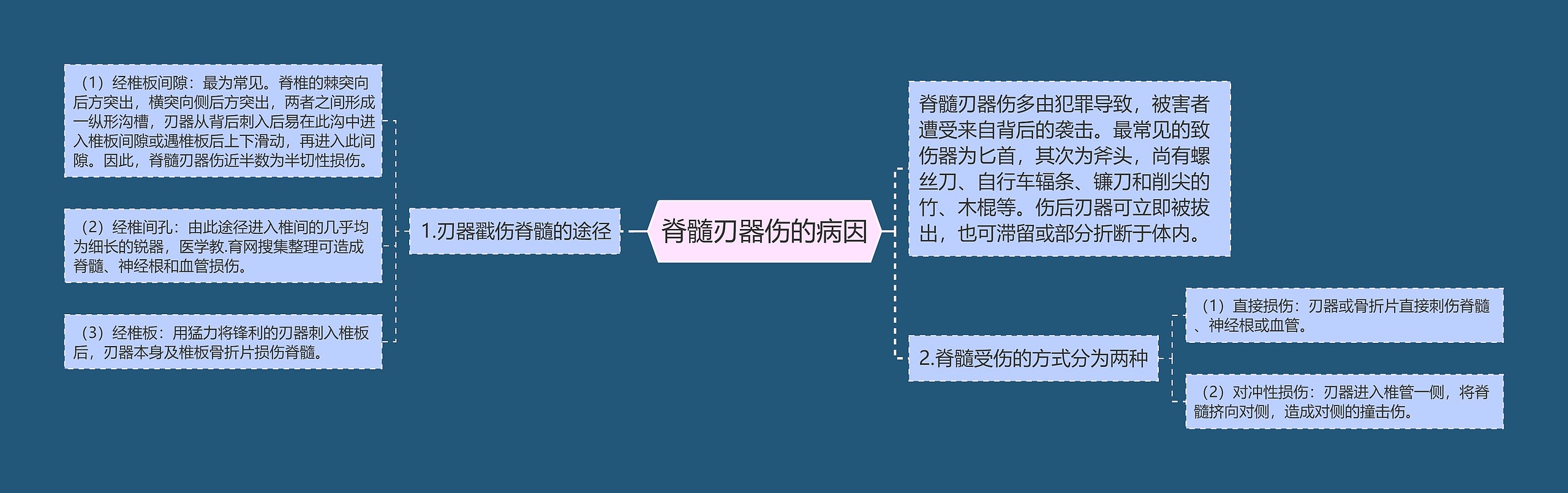 脊髓刃器伤的病因思维导图