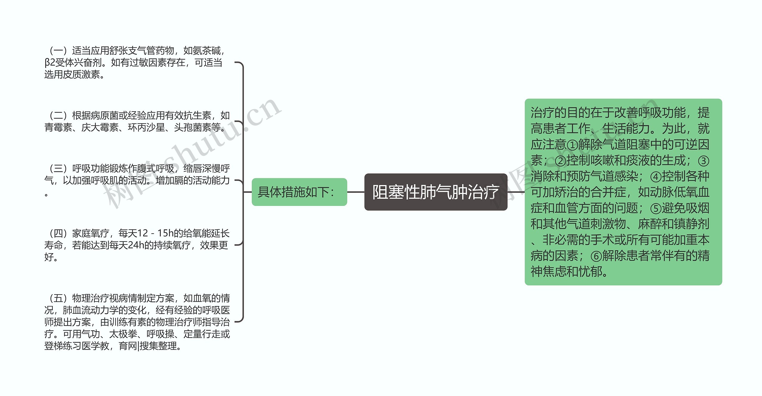 阻塞性肺气肿治疗思维导图