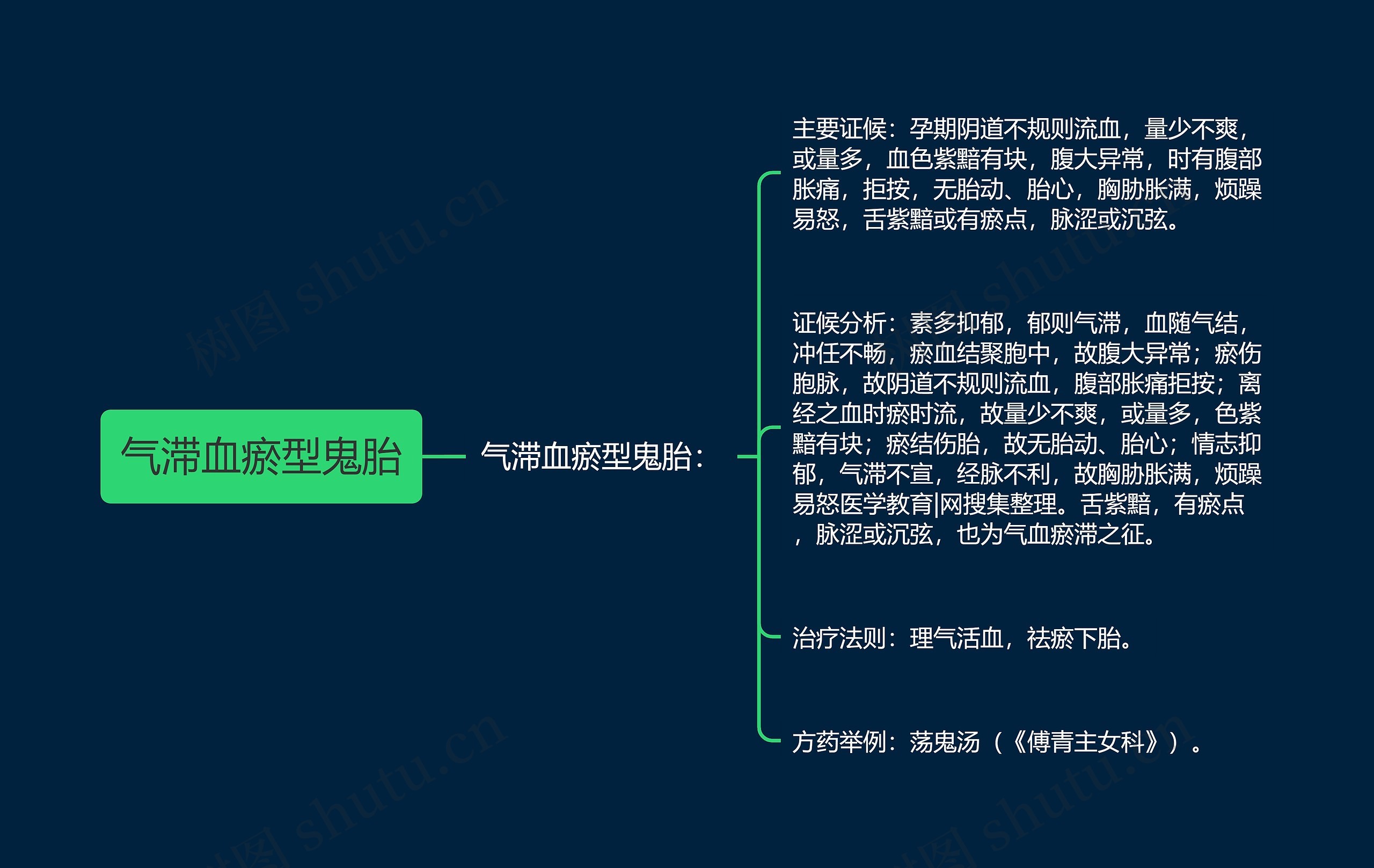 气滞血瘀型鬼胎思维导图