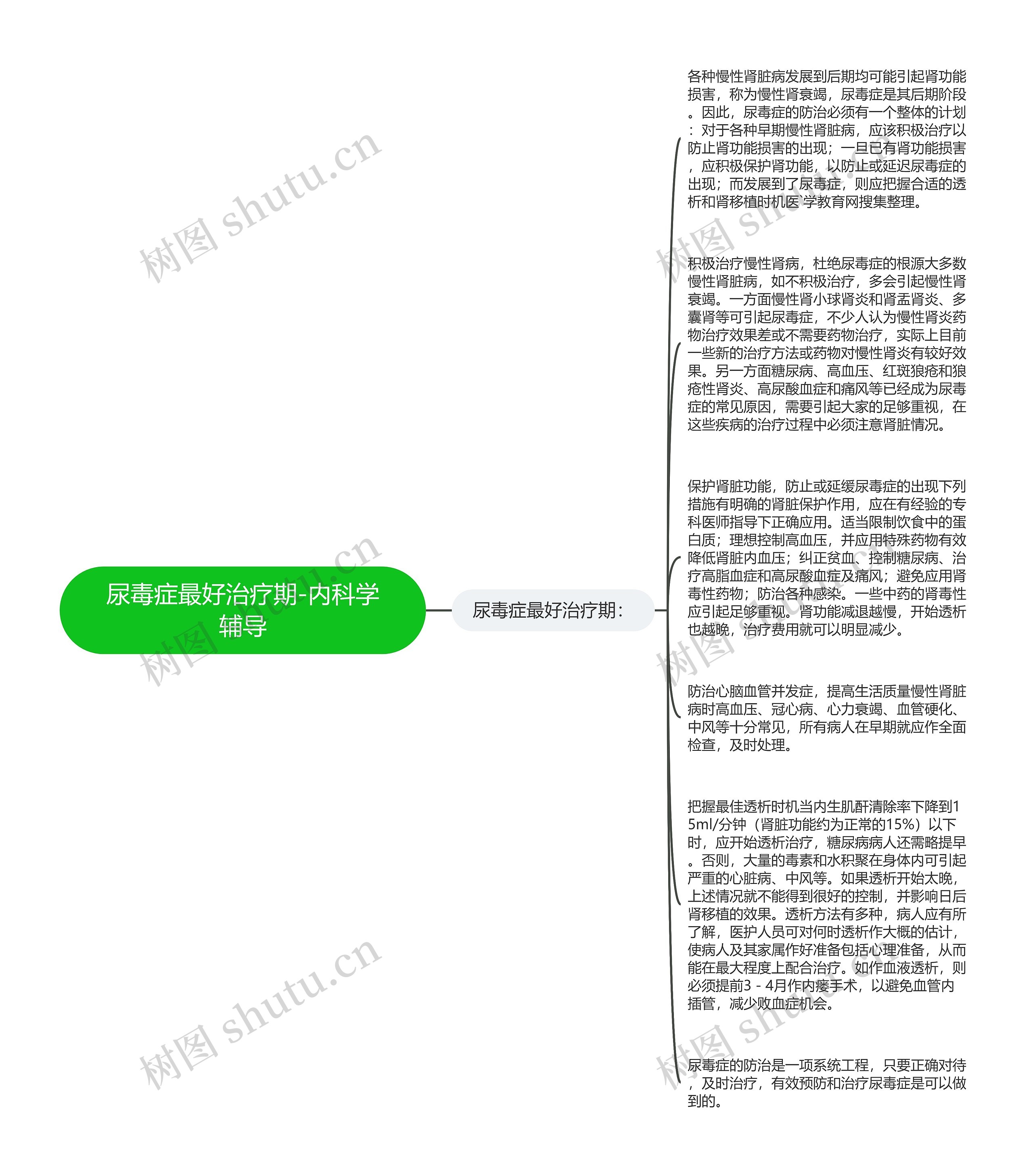 尿毒症最好治疗期-内科学辅导思维导图