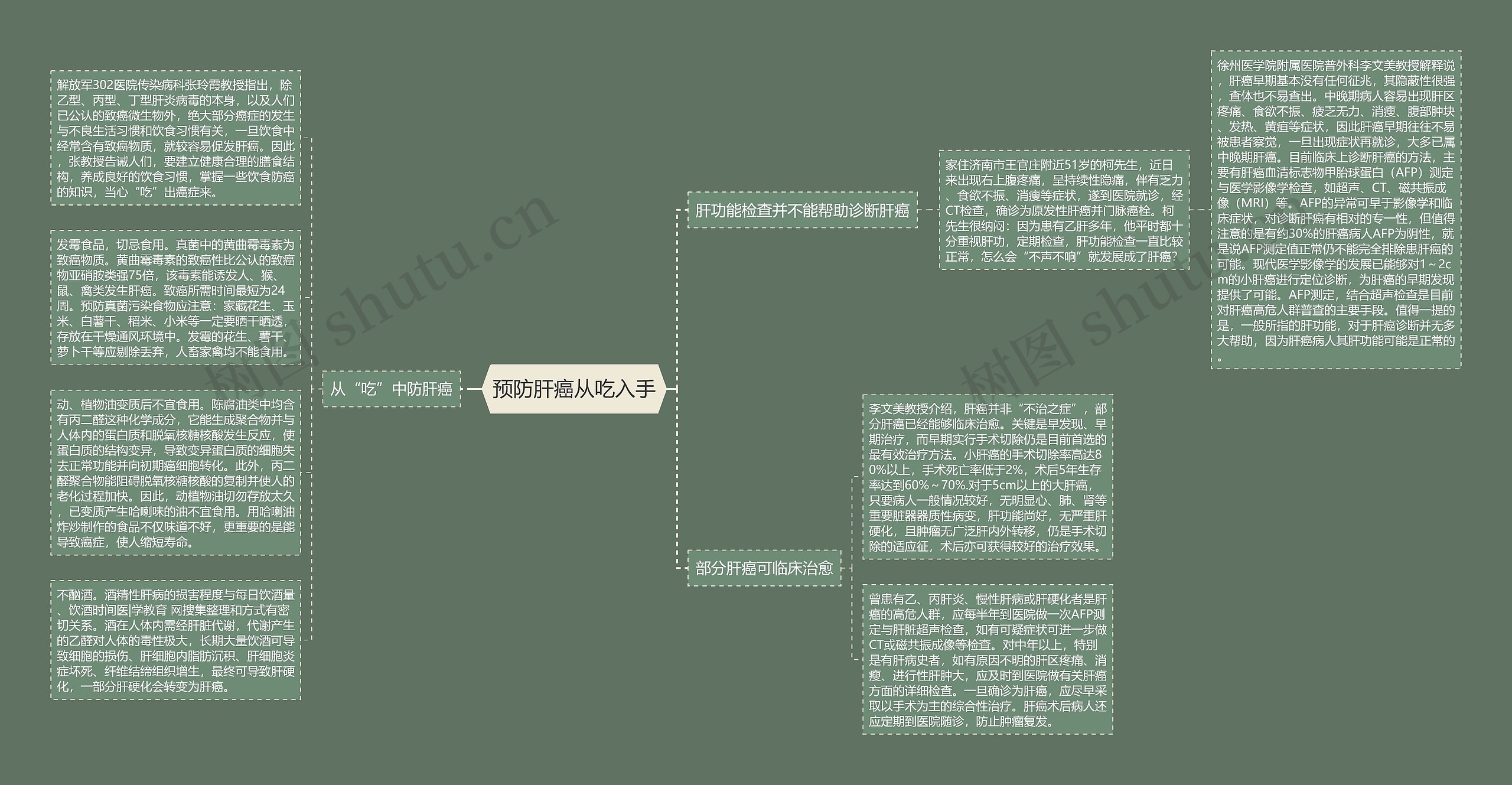 预防肝癌从吃入手思维导图