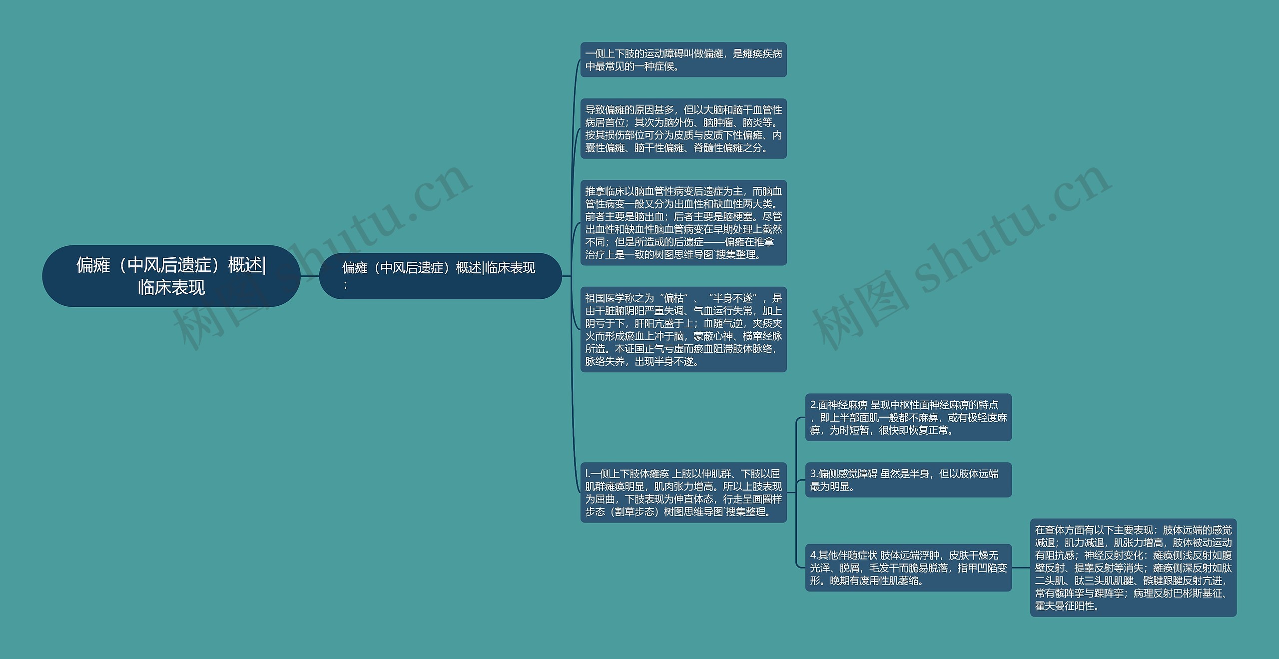 偏瘫（中风后遗症）概述|临床表现思维导图