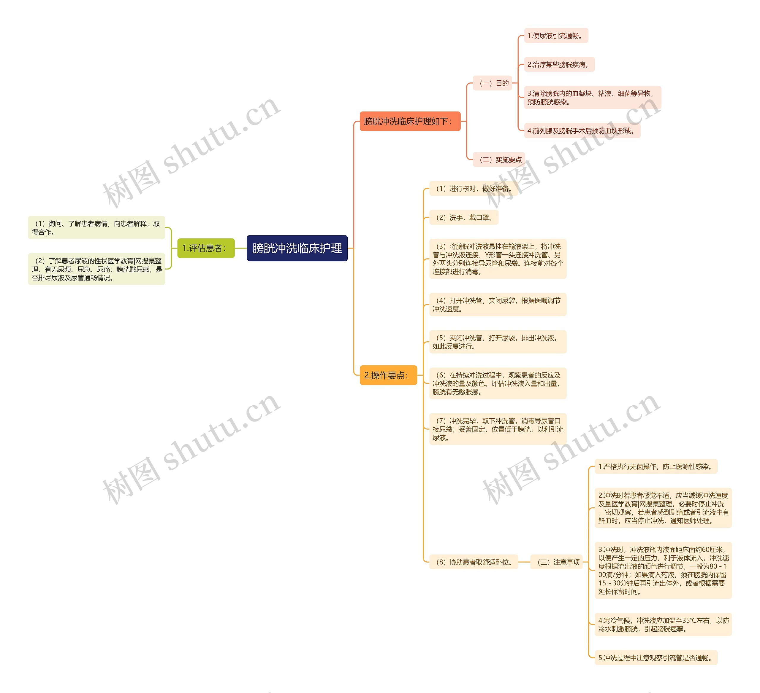 膀胱冲洗临床护理思维导图