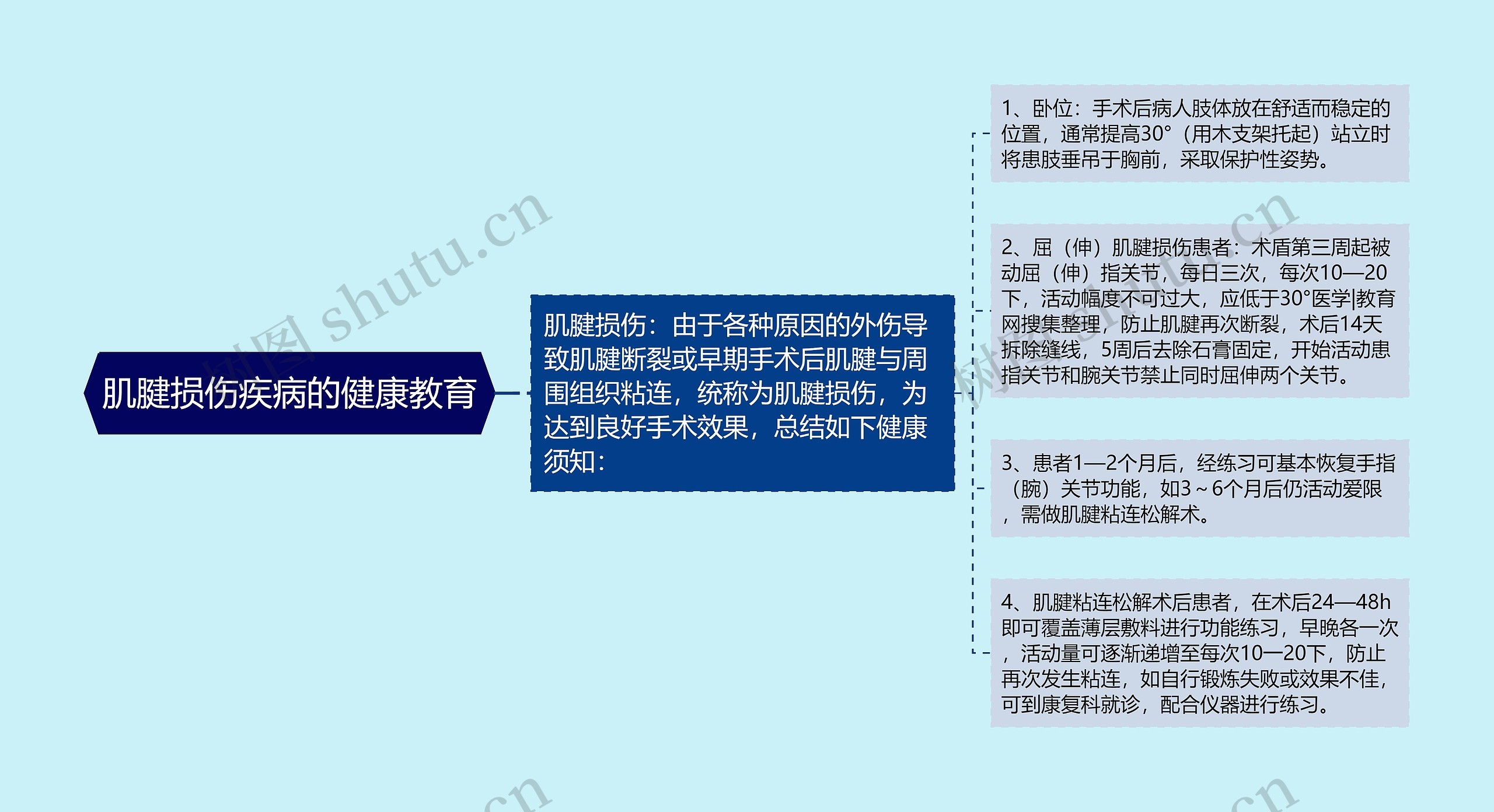 肌腱损伤疾病的健康教育思维导图