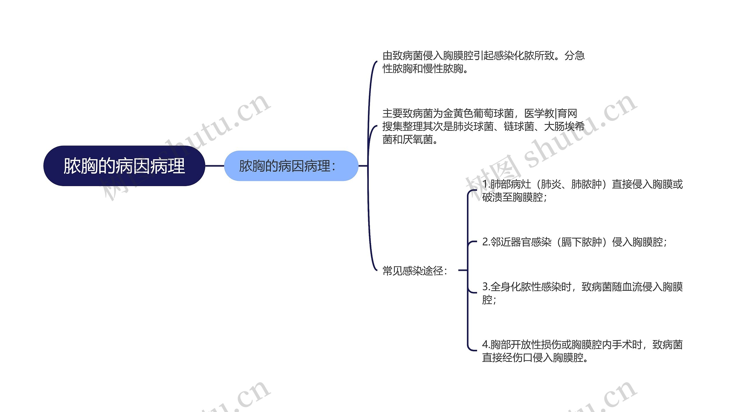 脓胸的病因病理思维导图