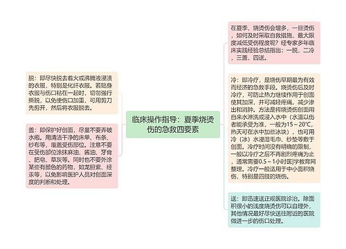 临床操作指导：夏季烧烫伤的急救四要素