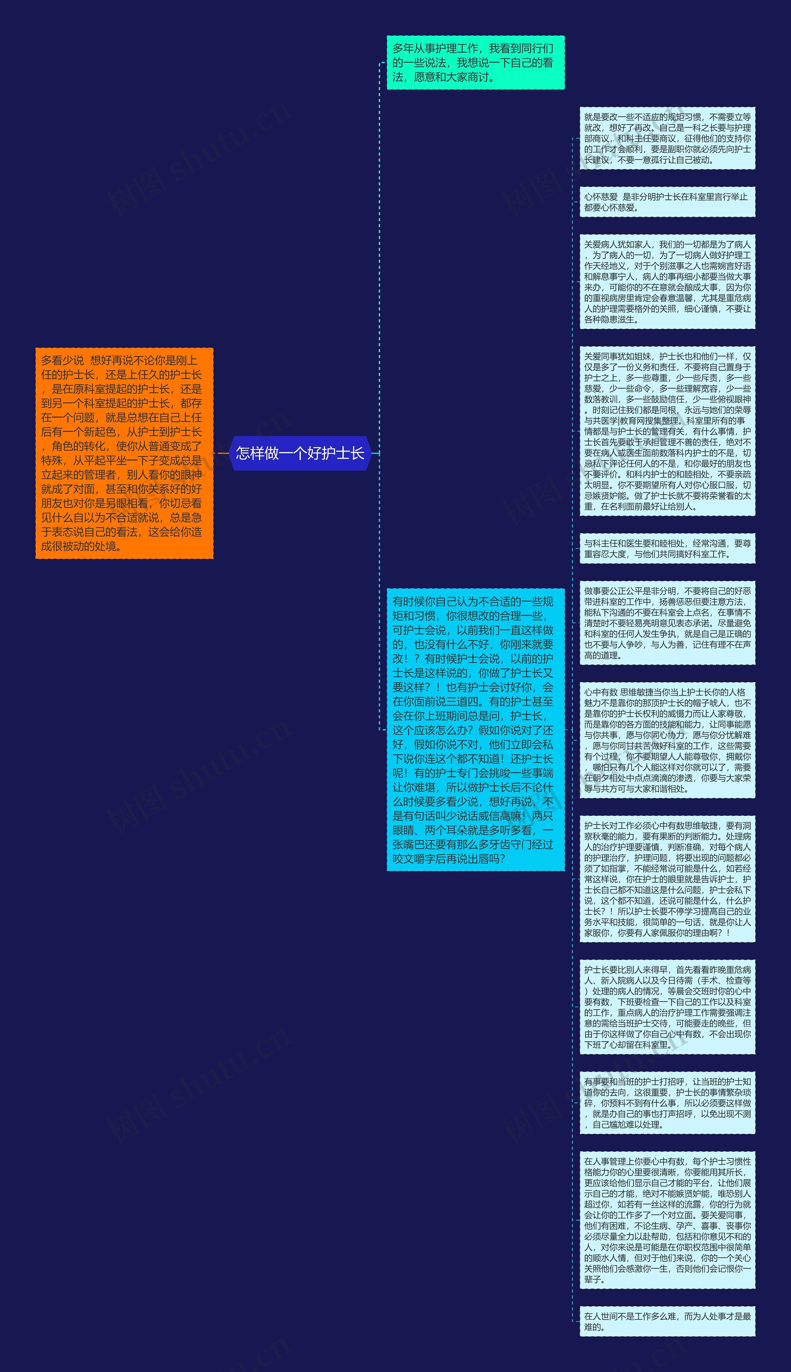 怎样做一个好护士长思维导图