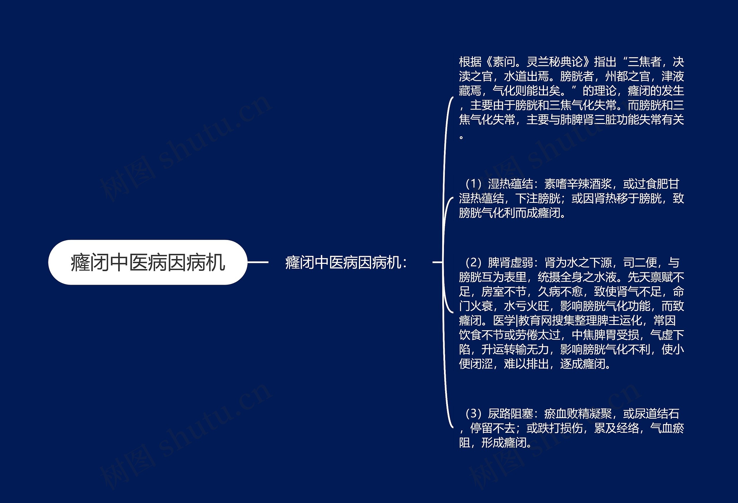 癃闭中医病因病机思维导图