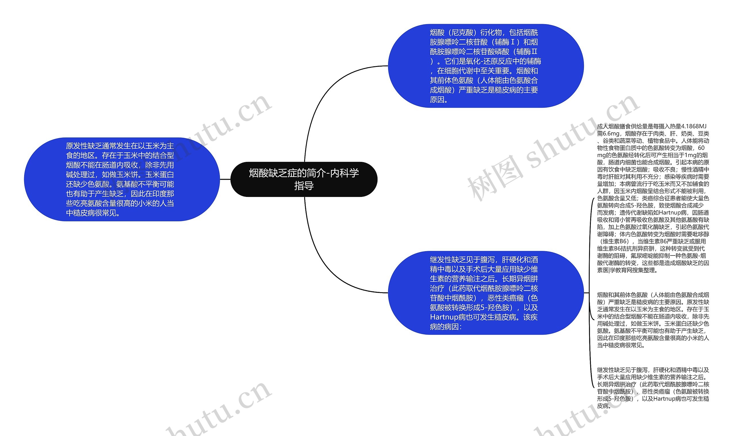 烟酸缺乏症的简介-内科学指导思维导图