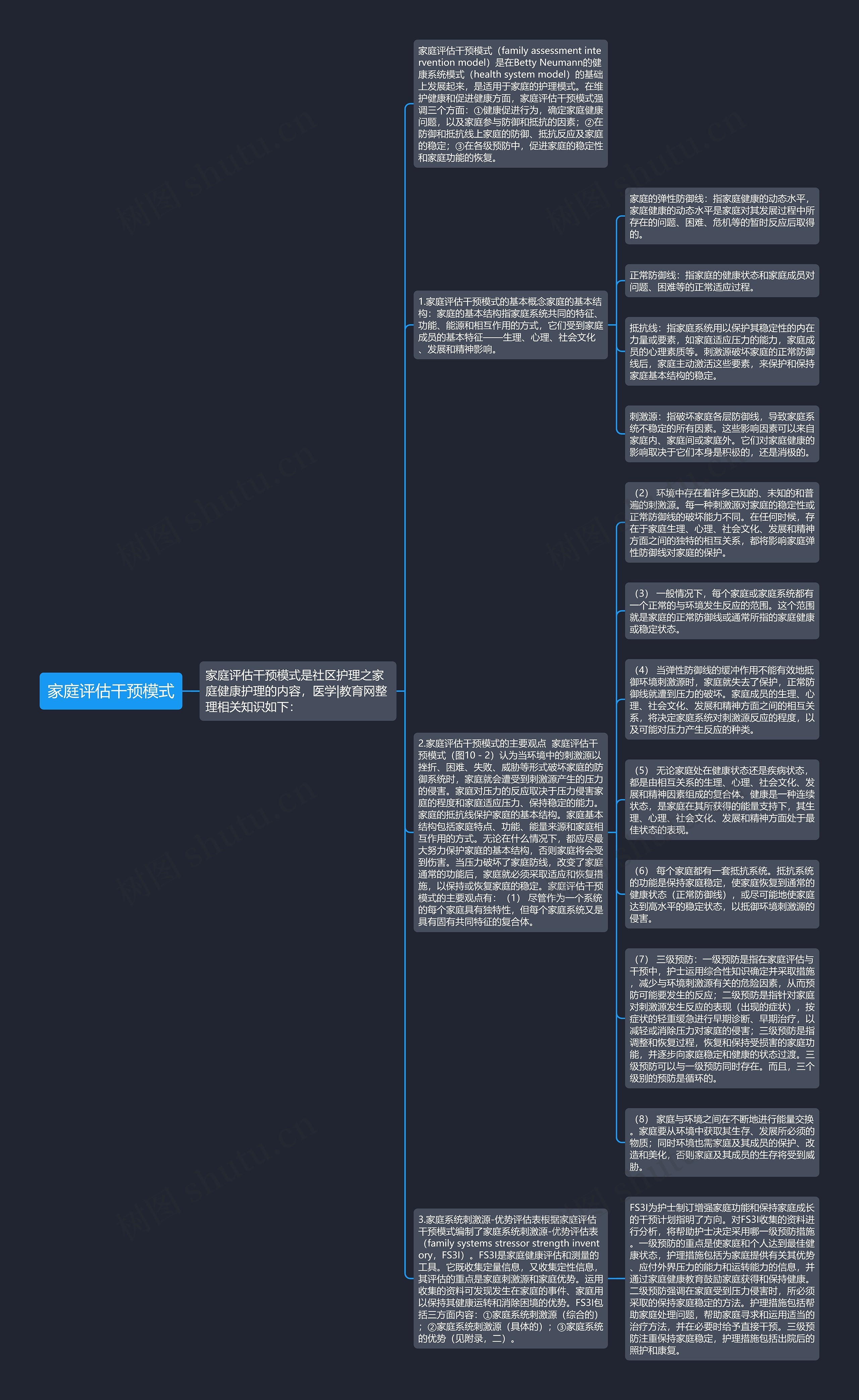 家庭评估干预模式思维导图