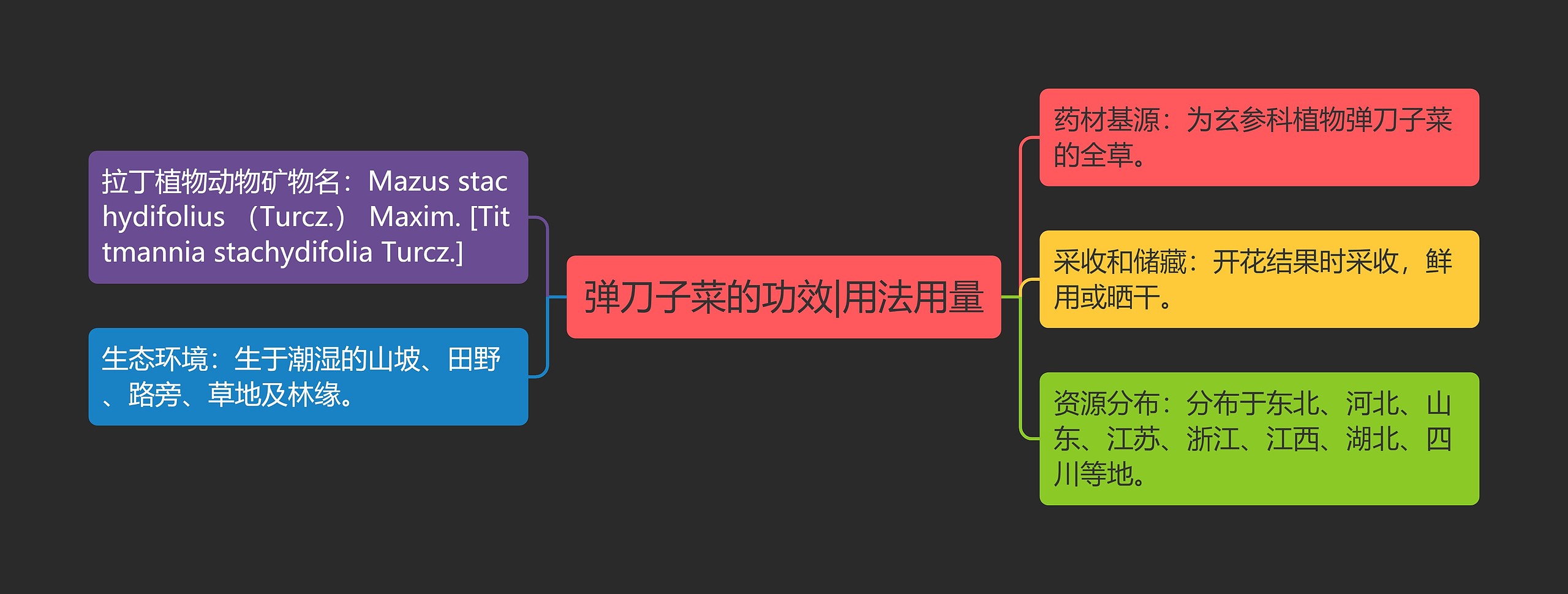 弹刀子菜的功效|用法用量思维导图