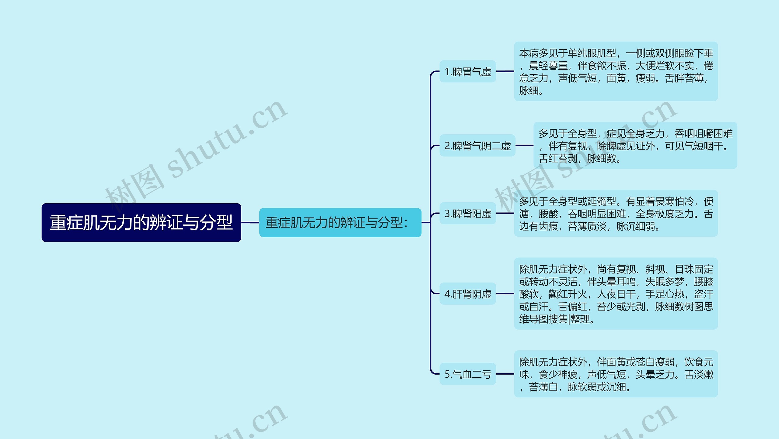 重症肌无力的辨证与分型思维导图