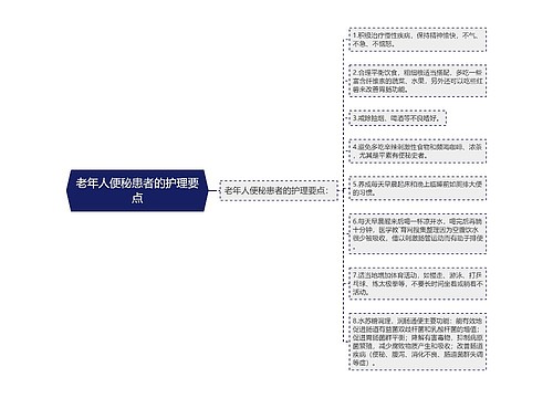 老年人便秘患者的护理要点