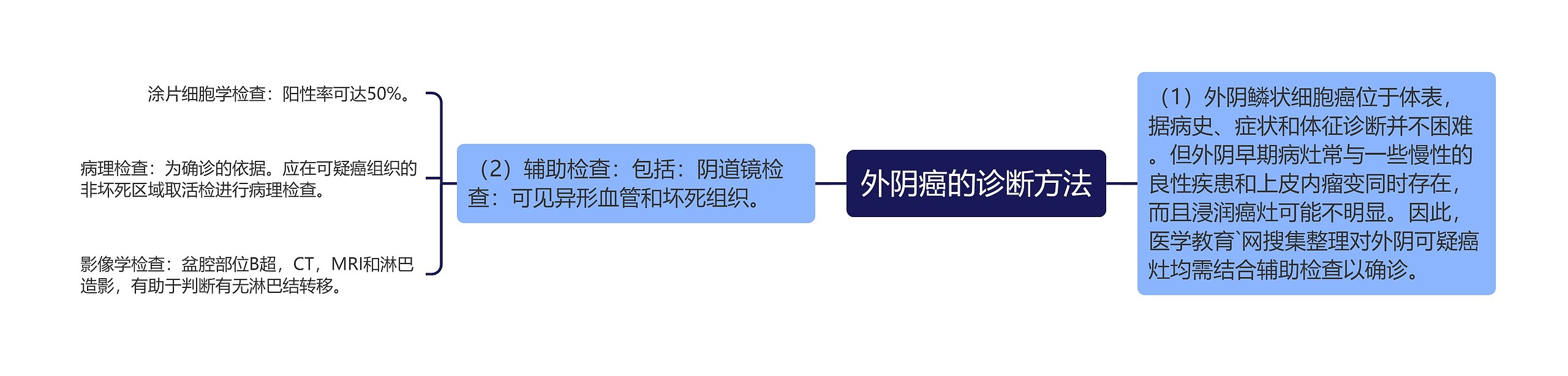 外阴癌的诊断方法思维导图