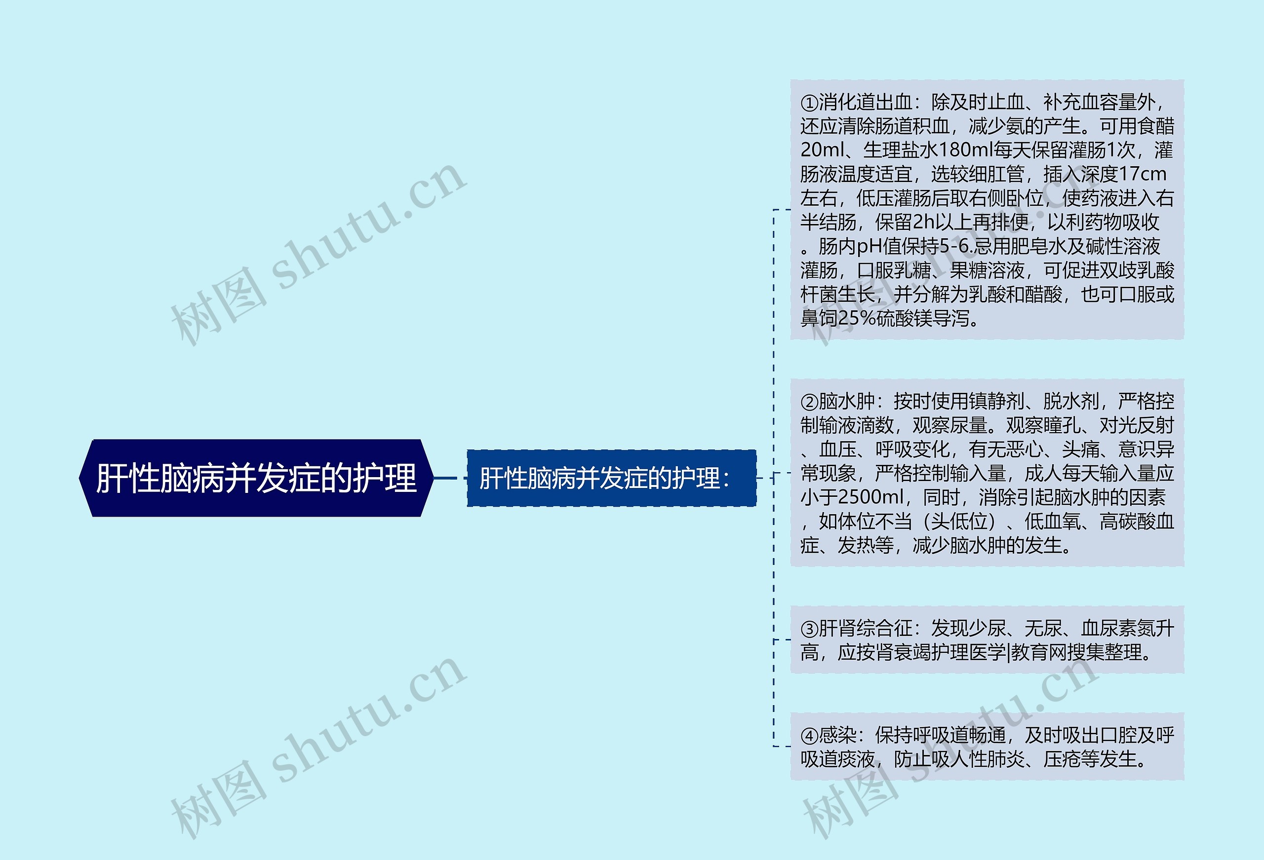 肝性脑病并发症的护理思维导图