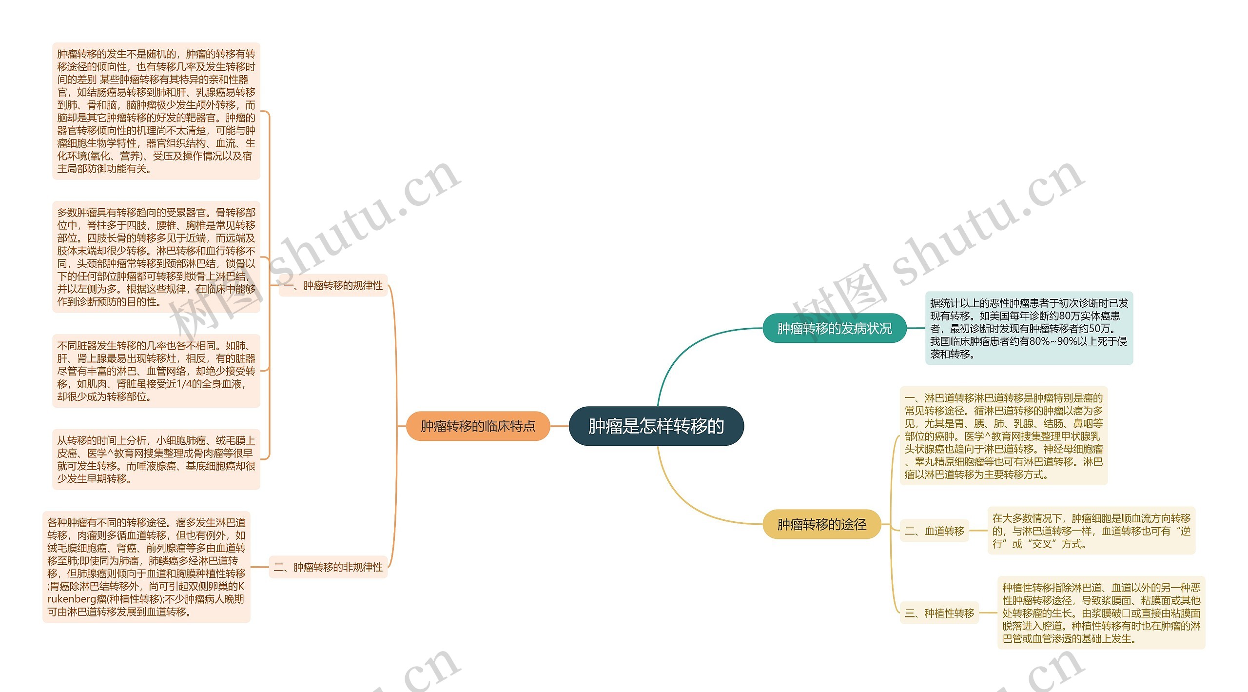 肿瘤是怎样转移的思维导图