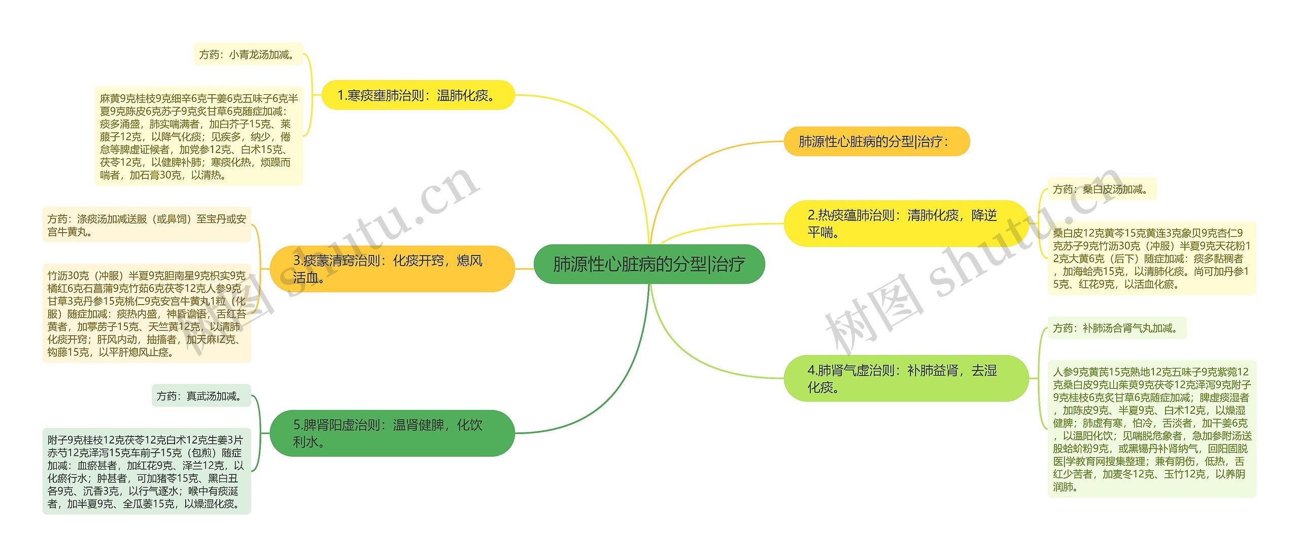 肺源性心脏病的分型|治疗思维导图