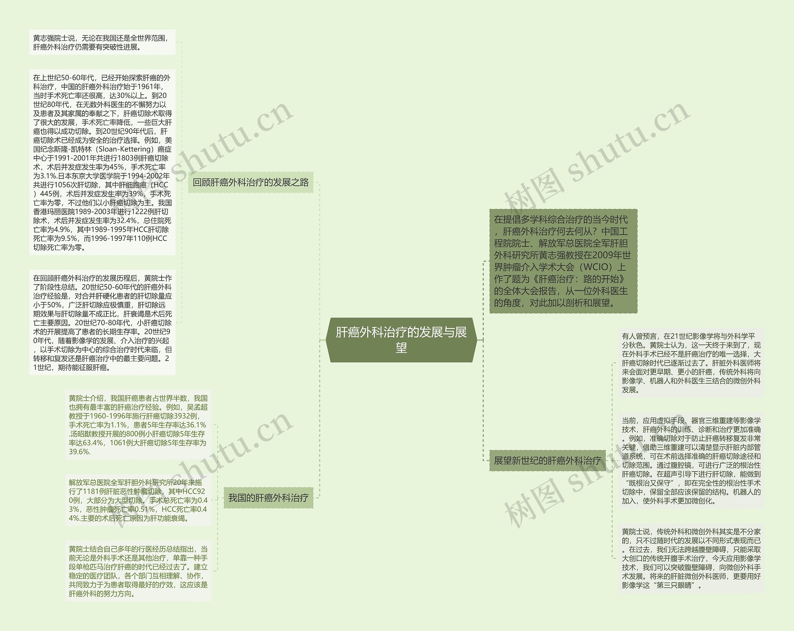肝癌外科治疗的发展与展望思维导图