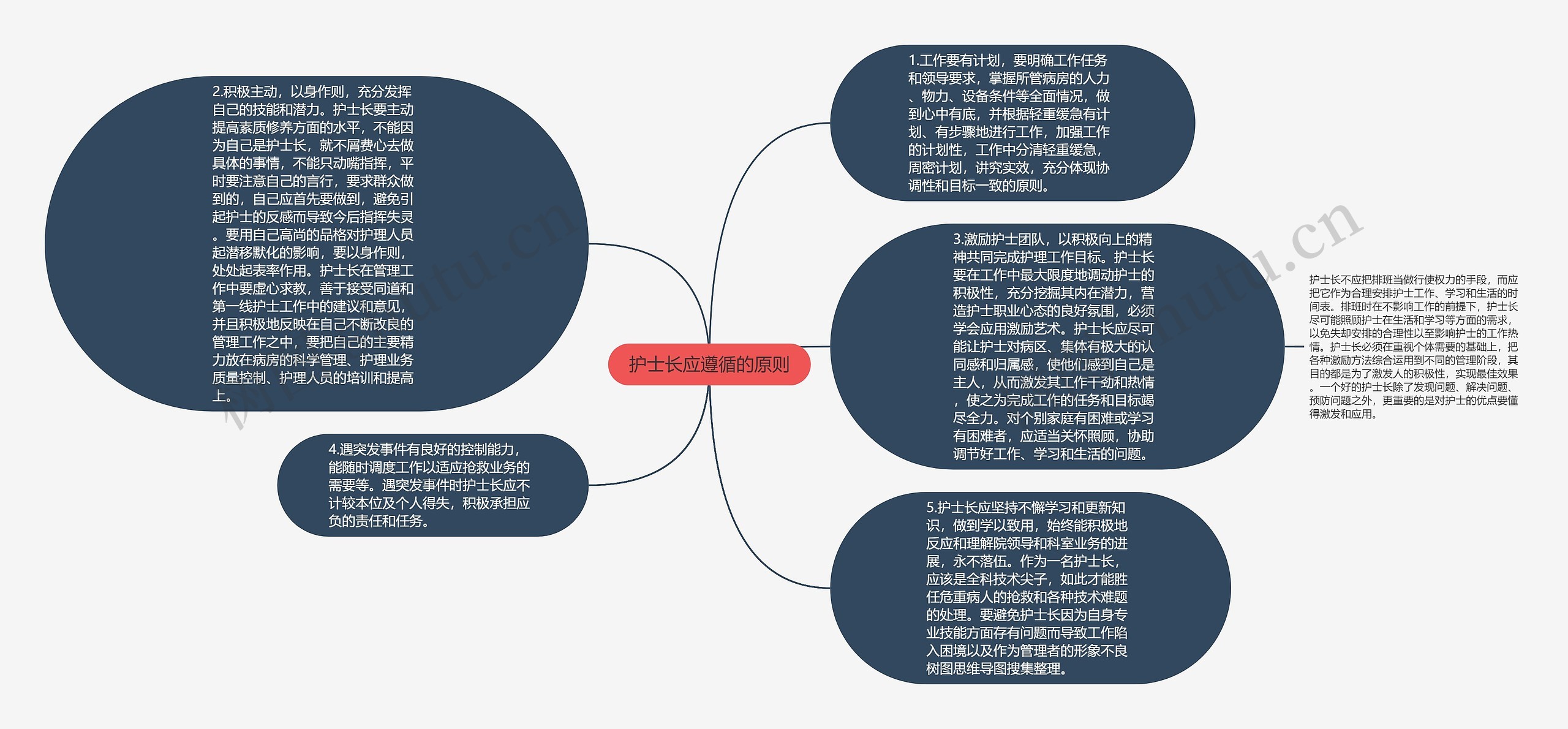 护士长应遵循的原则思维导图