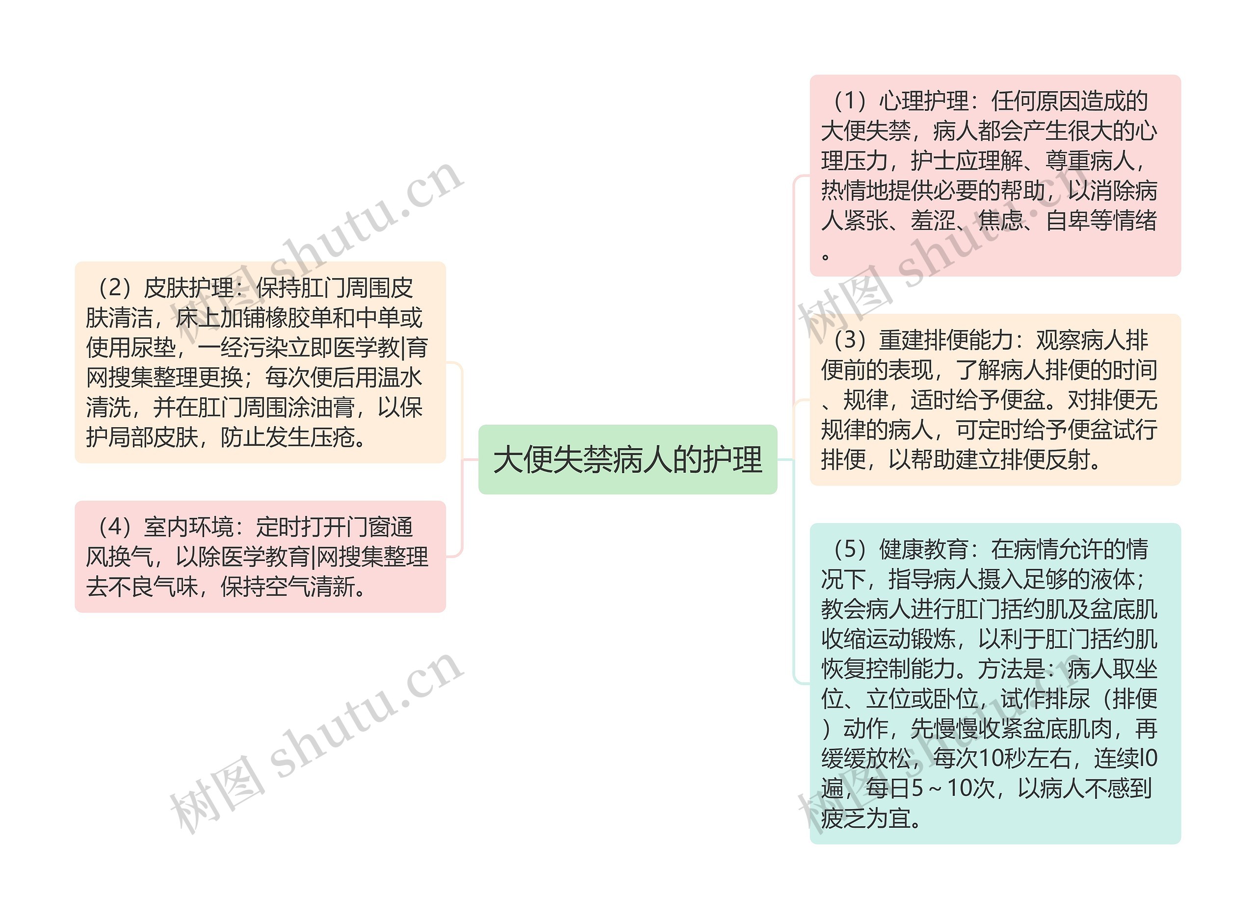 大便失禁病人的护理思维导图