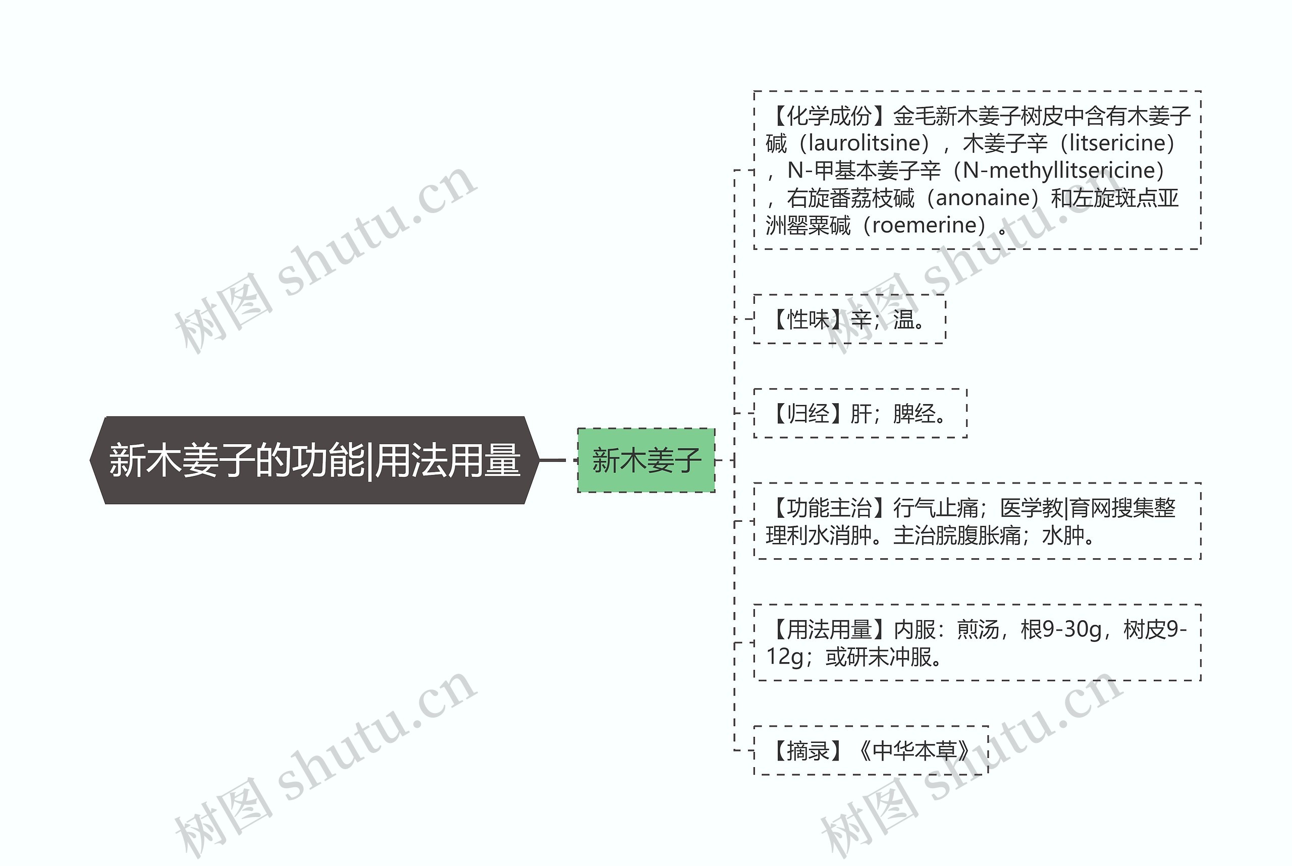 新木姜子的功能|用法用量思维导图