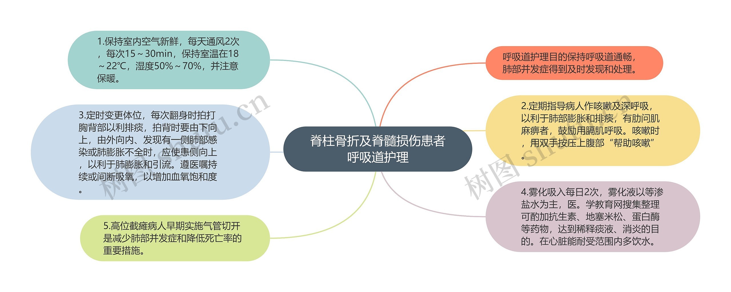 脊柱骨折及脊髓损伤患者呼吸道护理思维导图